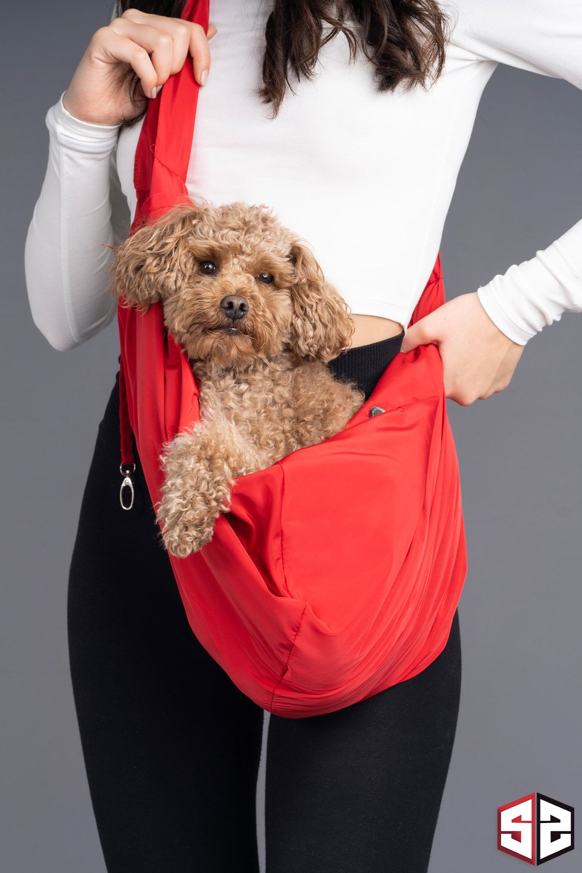 salya store Köpek Taşıma Çantası Peluş Astarlı 0-8kg - Kırmızı Anne Kucağı