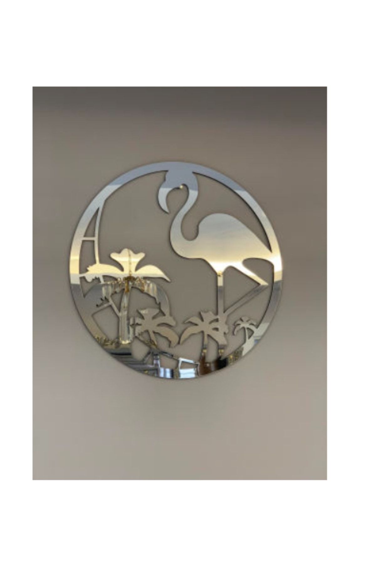 Numa Concept Flamingo Gümüş Pleksi Tablo 30x30 Ncflamingo