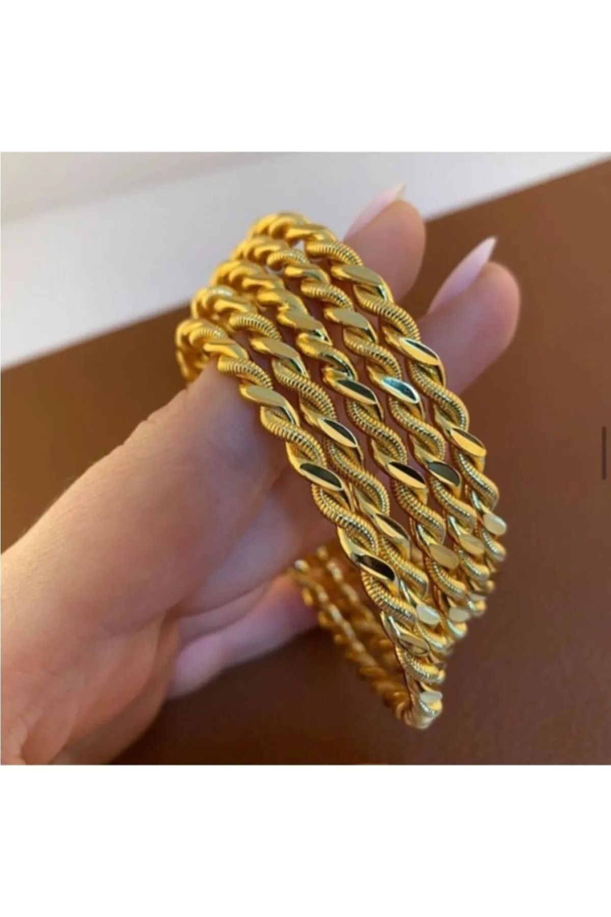 Agora Gold Agora Kıymetli Madenler 22 Ayar 25 gram Ikili Burma Bilezik Yatırımlık