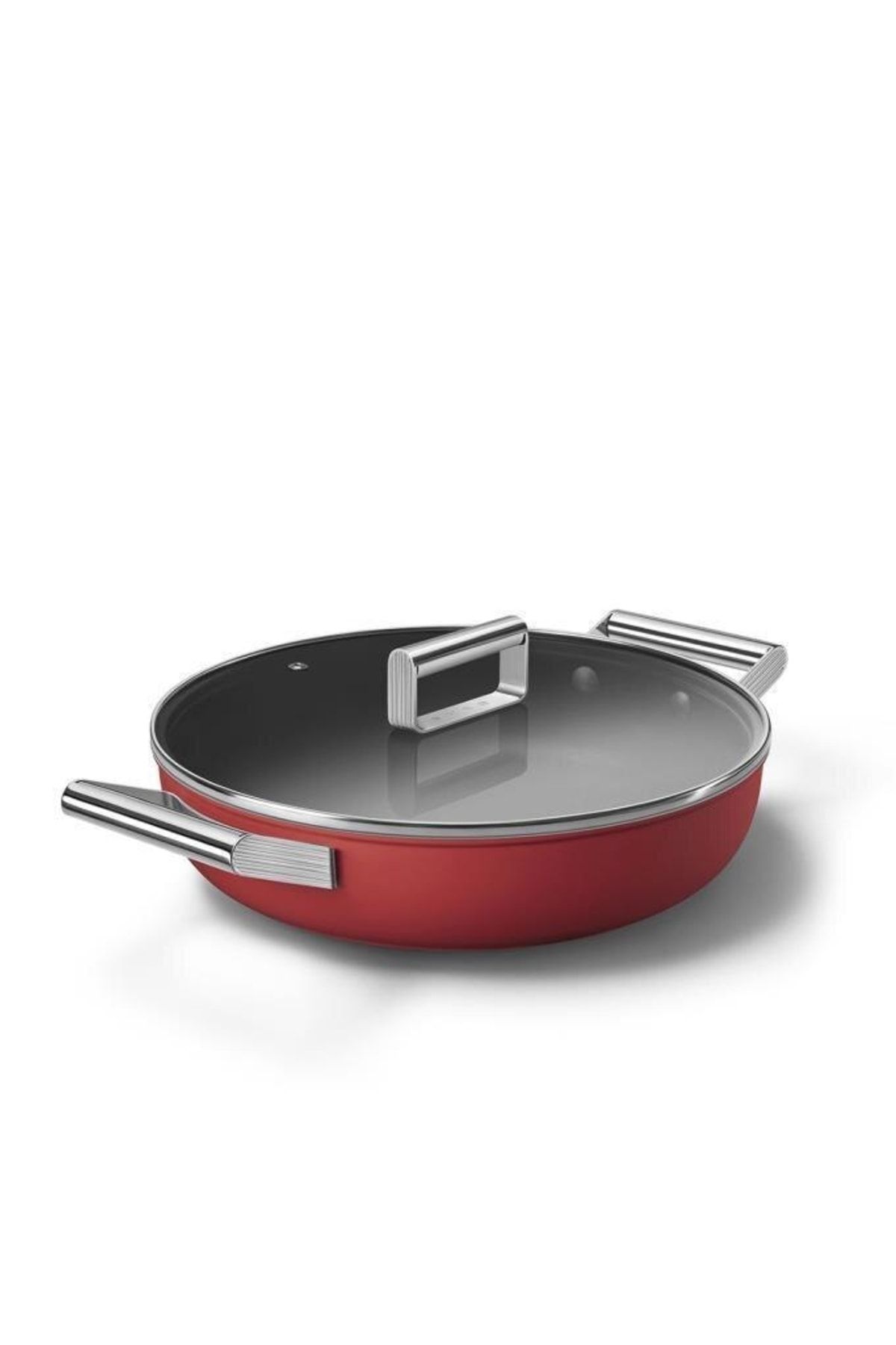 Smeg Cookware 50's Style Cam Kapaklı 28 Cm Pilav Tenceresi Kırmızı