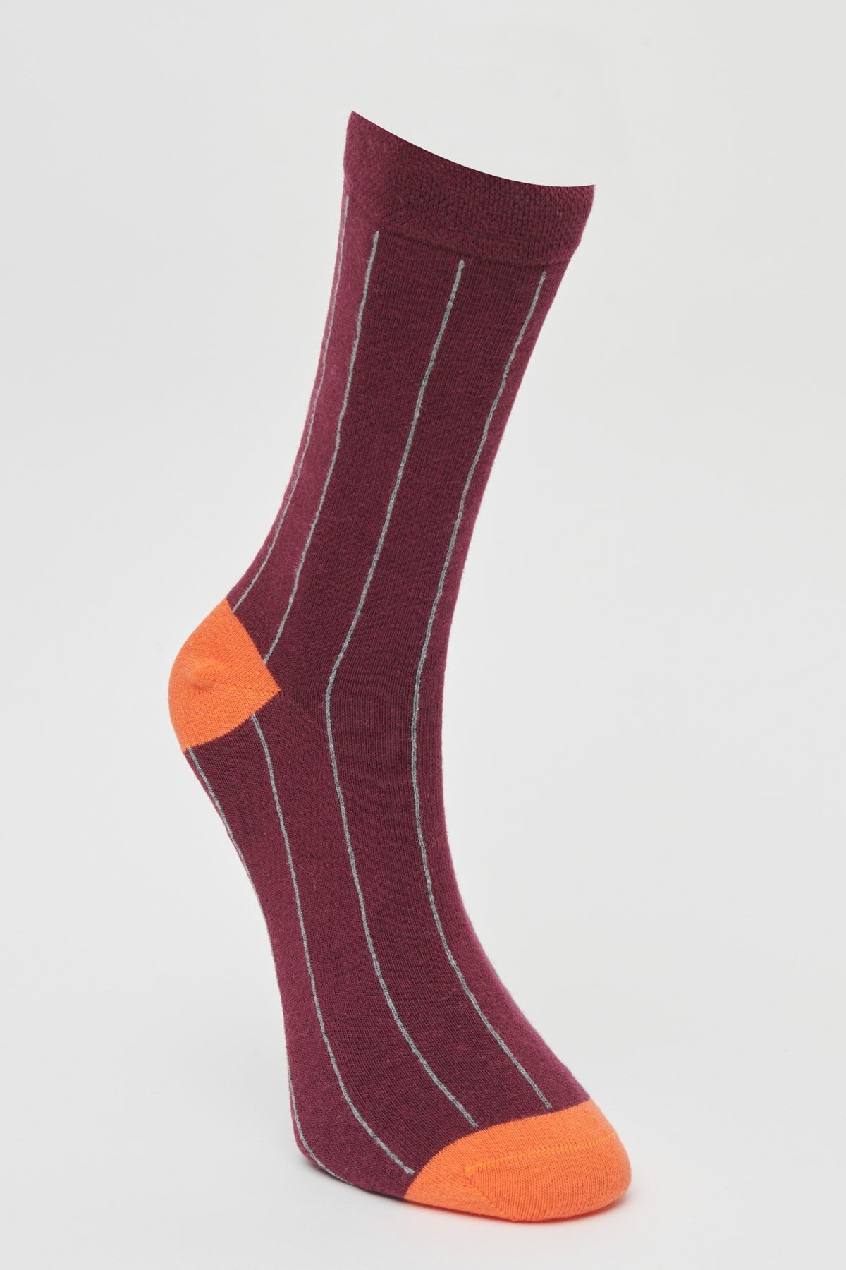 Altınyıldız Classics Erkek Bordo Turuncu Desenli Soket Çorap