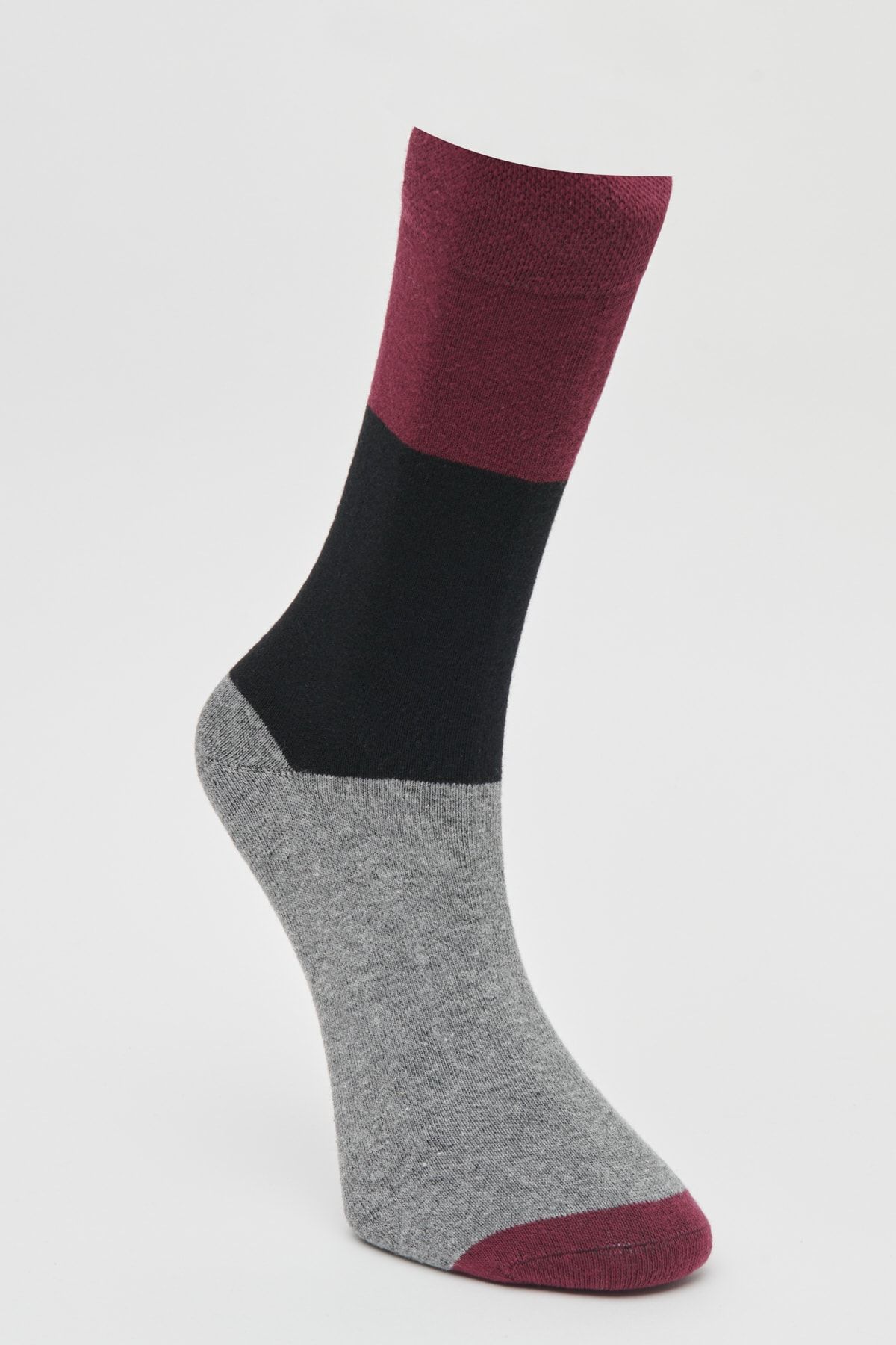 Altınyıldız Classics Erkek Bordo-gri Desenli Soket Çorap