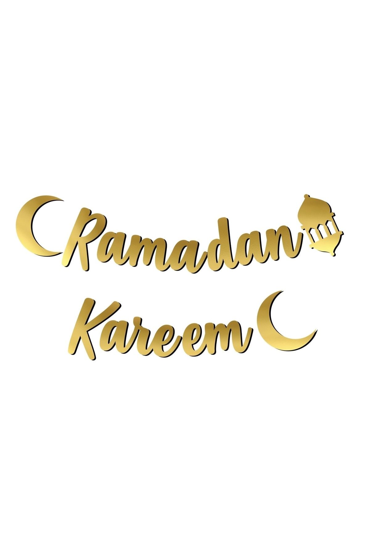 Huzur Party Store Ramadan Kareem Yazılı Kaligrafi Banner Gold Renkli 200x20 Cm Ramazan Bayramı Altın Renginde Süs