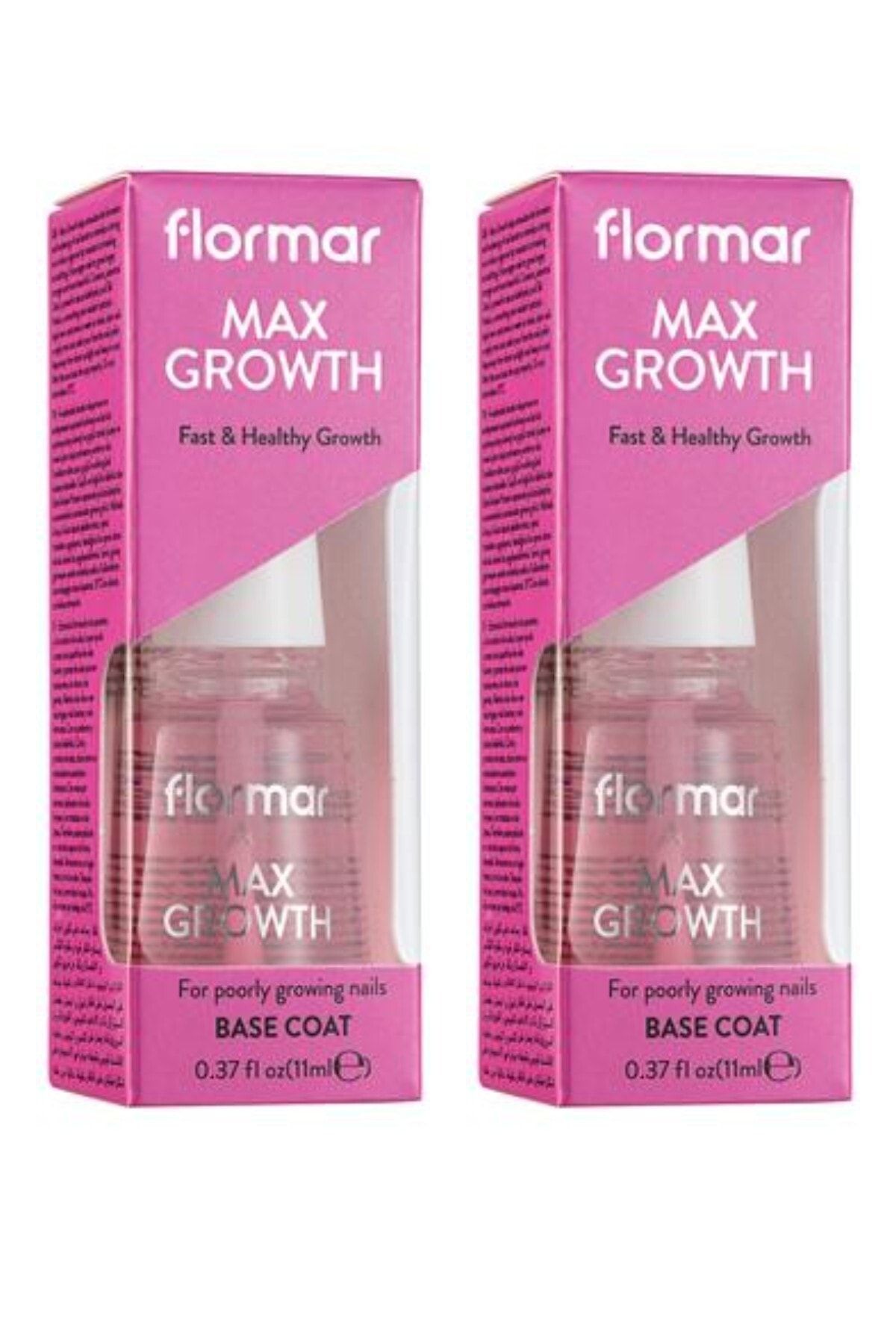 Flormar 2 Adet X Max Growth Besleyici & Uzamaya Yardımcı Oje Bazı / Tırnak Cilası