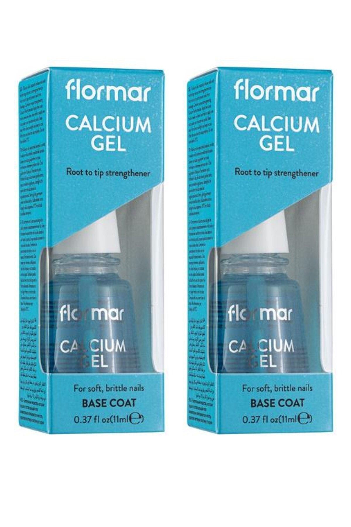 Flormar 2 Adet X Calcium Gel Besleyici & Güçlendirici Kalsiyumlu Oje Bazı / Tırnak Cilası