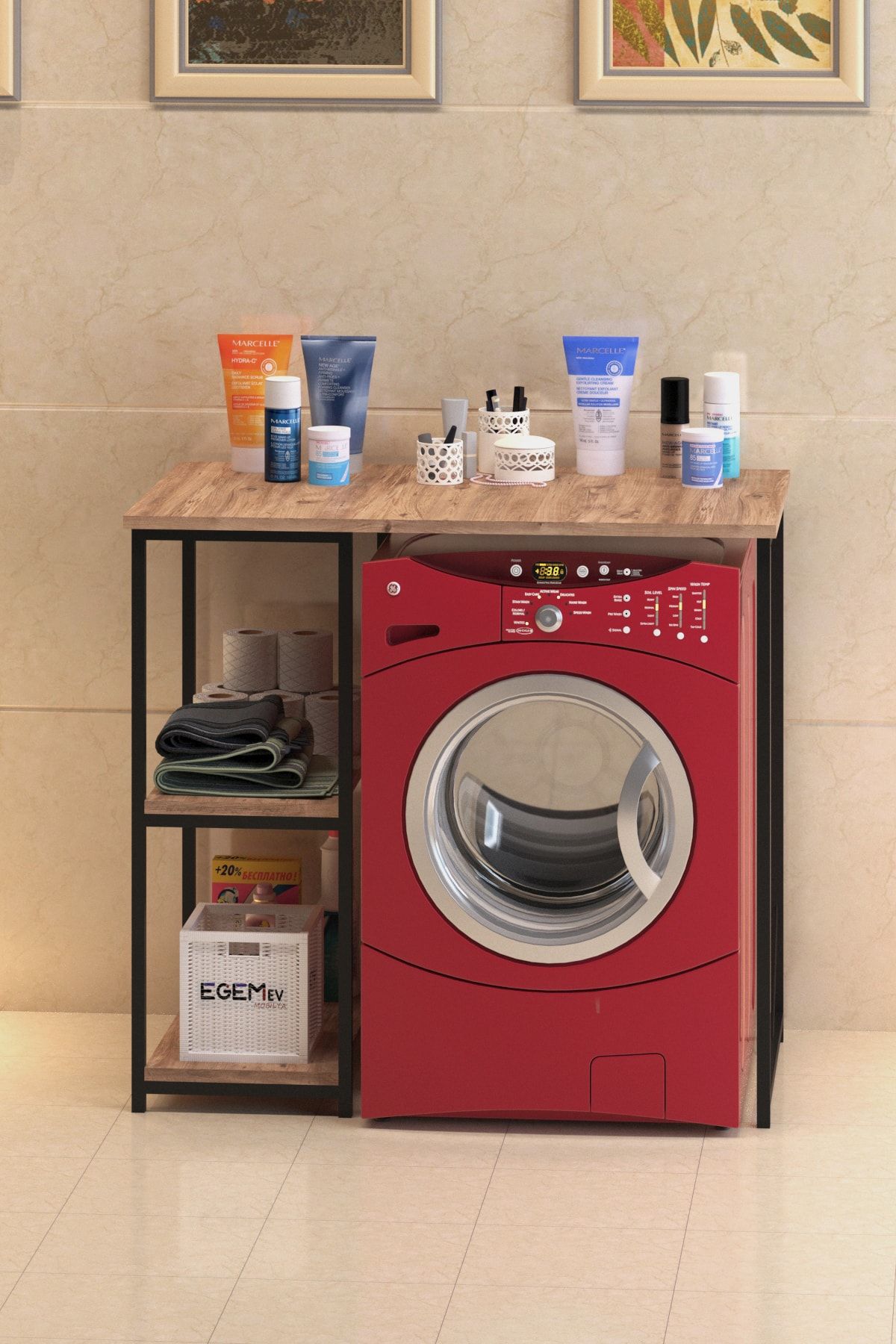 EGEMEV Camaşır Makınası Kurutmalık Bulaşık Makina Duzenlıyıcı Banyo Düzenlıyici Mutfak Düzenliyici