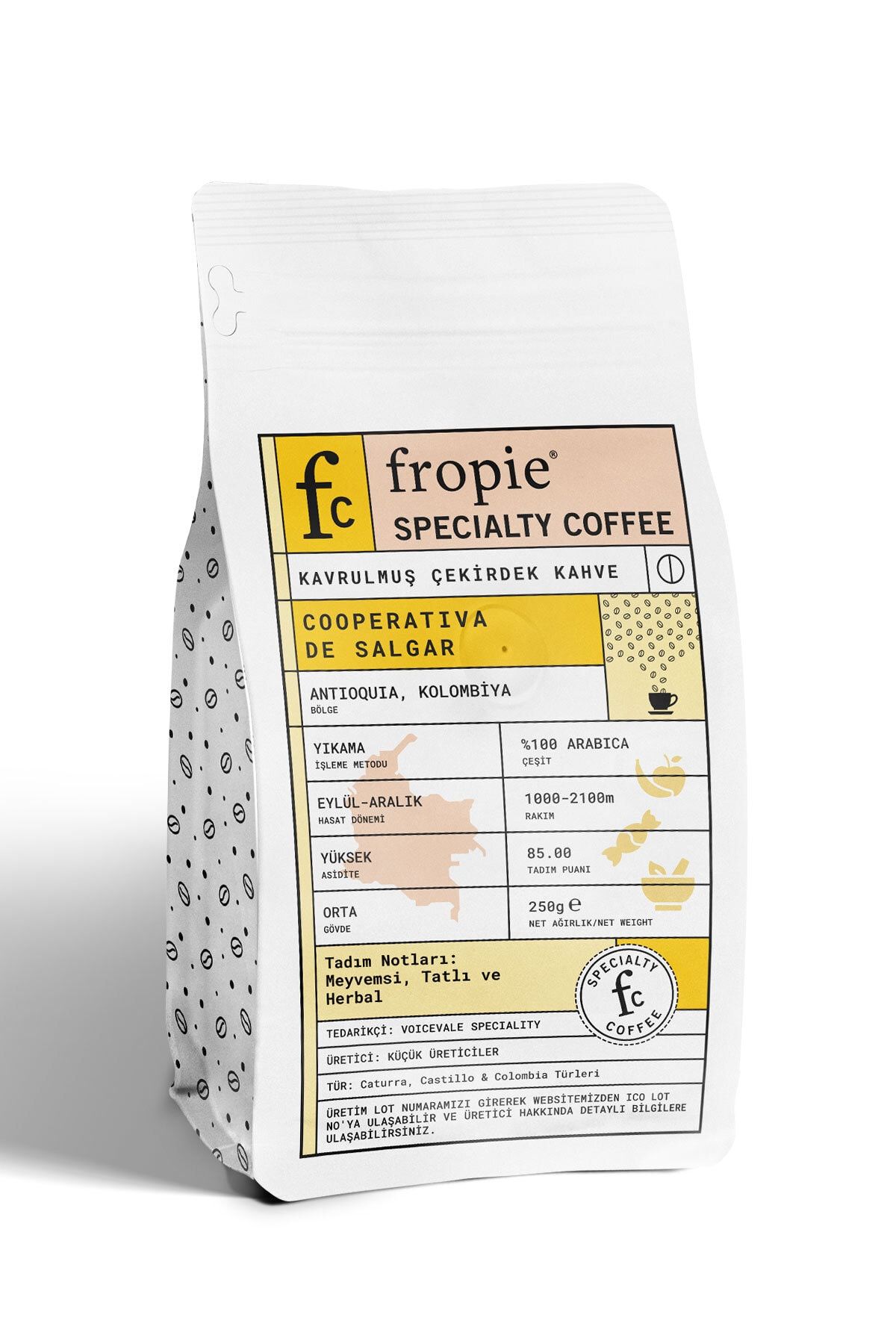 FROPİE Nitelikli Kahve Kolombiya - Çekirdek 250 gr