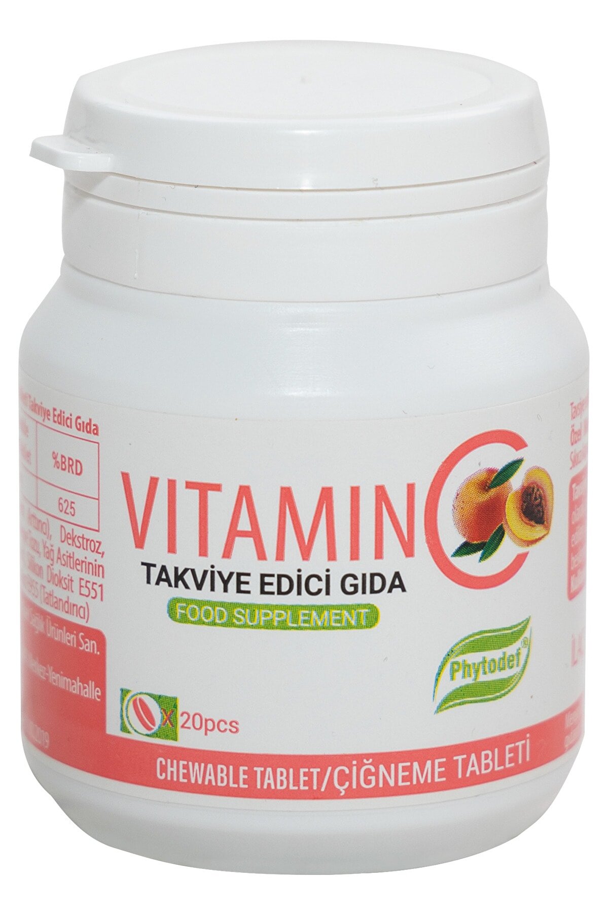 Phytodef Vitamin C Çiğneme Tableti - 20 Adet (şeftali Aromalı)
