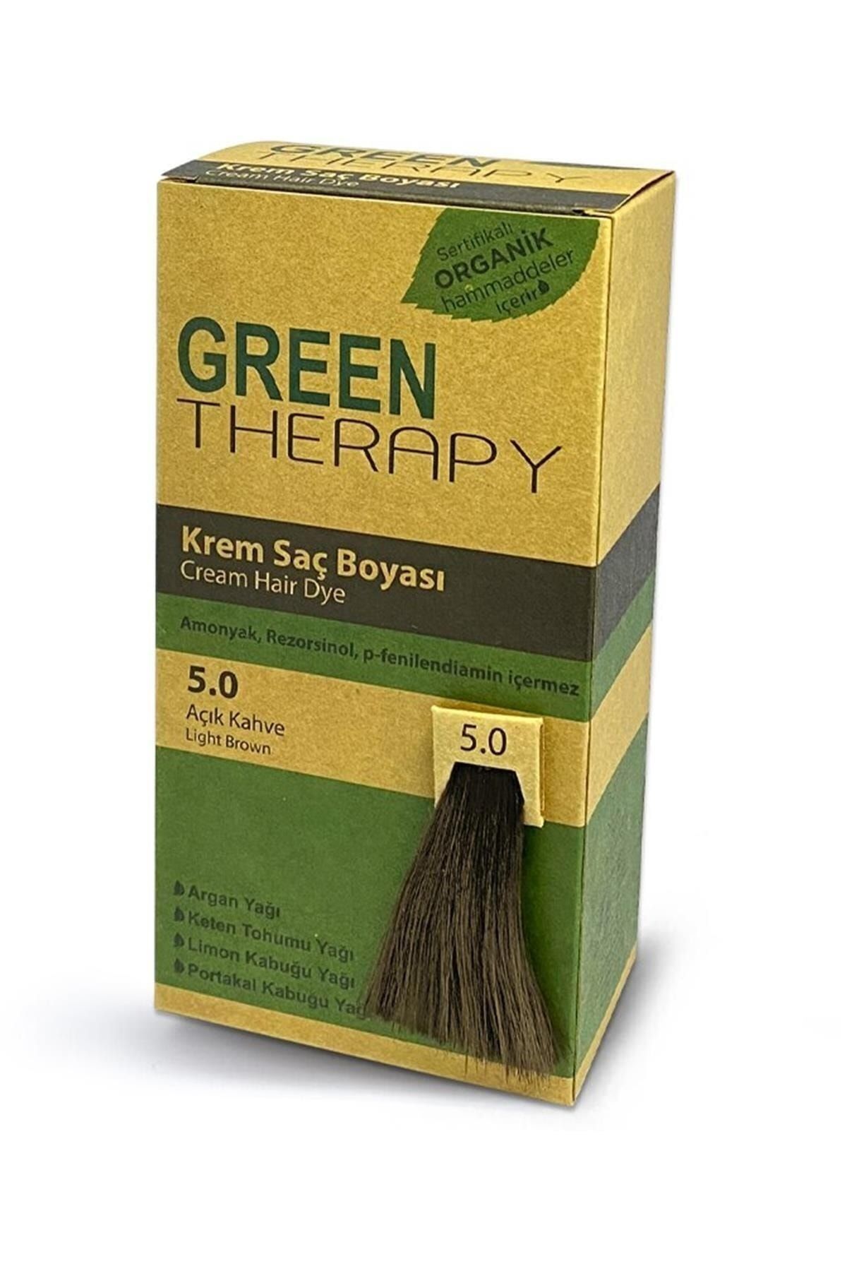 Green Therapy Krem Saç Boyası Argan Yağlı 5.0 Açık Kahve ,,natural1154