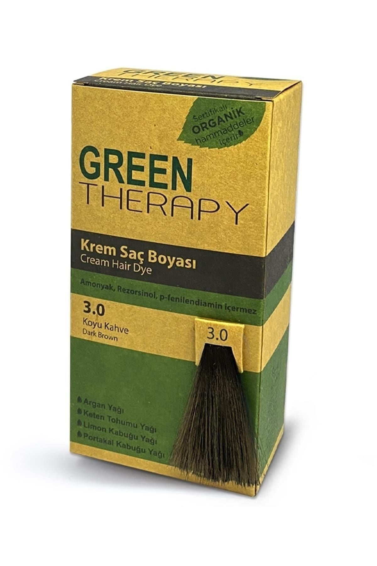 Green Therapy Krem No:3.0 Koyu Kahve Argan Yağlı Saç Boyası 60 Ml ,,natural1074