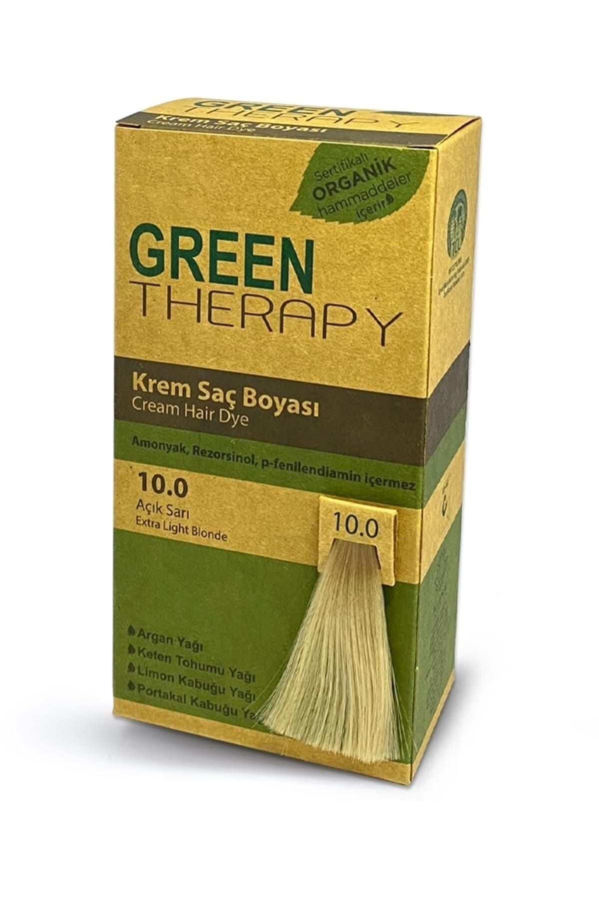 Green Therapy Krem Saç Boyası Argan Yağlı 10.0 Açık Sarı ,,natural1104