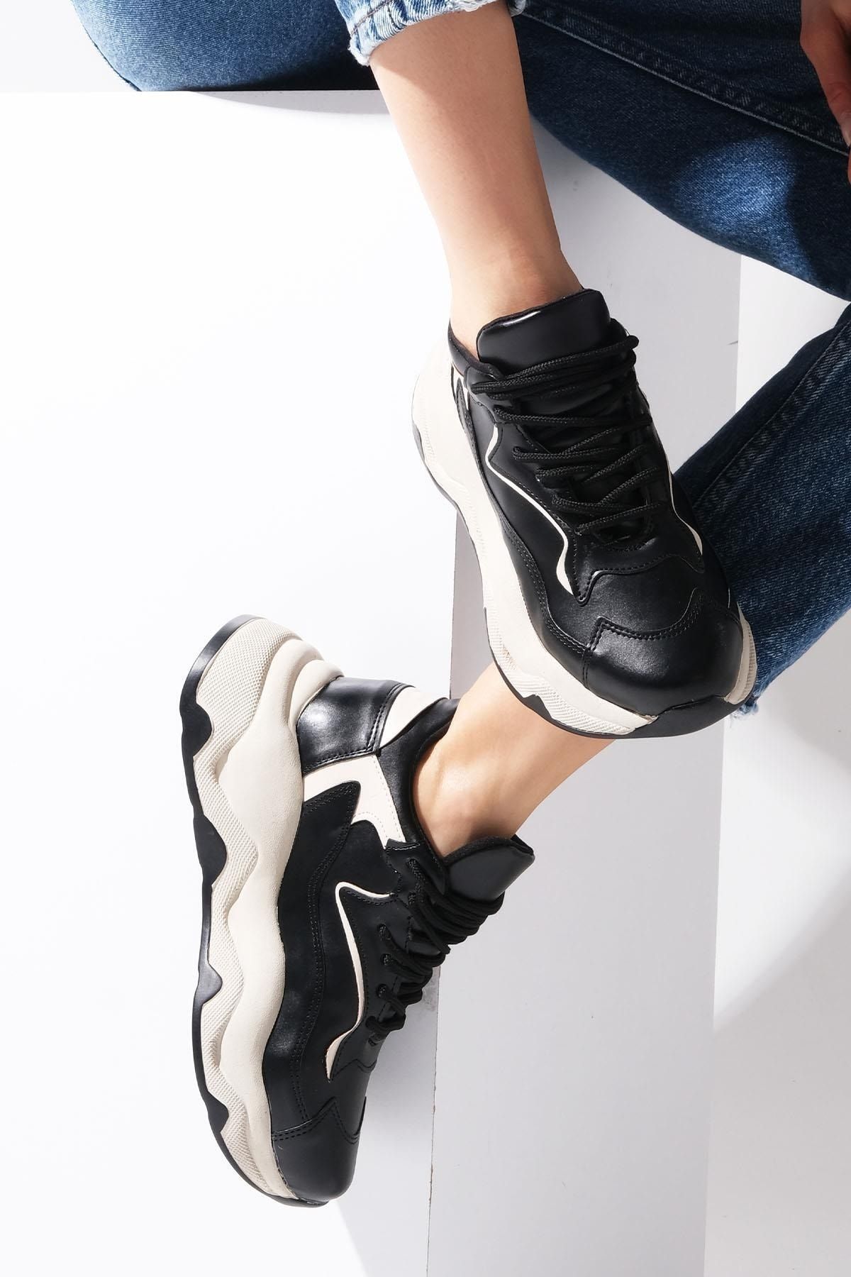 Mio Gusto Siyah Renk Kadın Günlük Sneaker Spor Ayakkabı