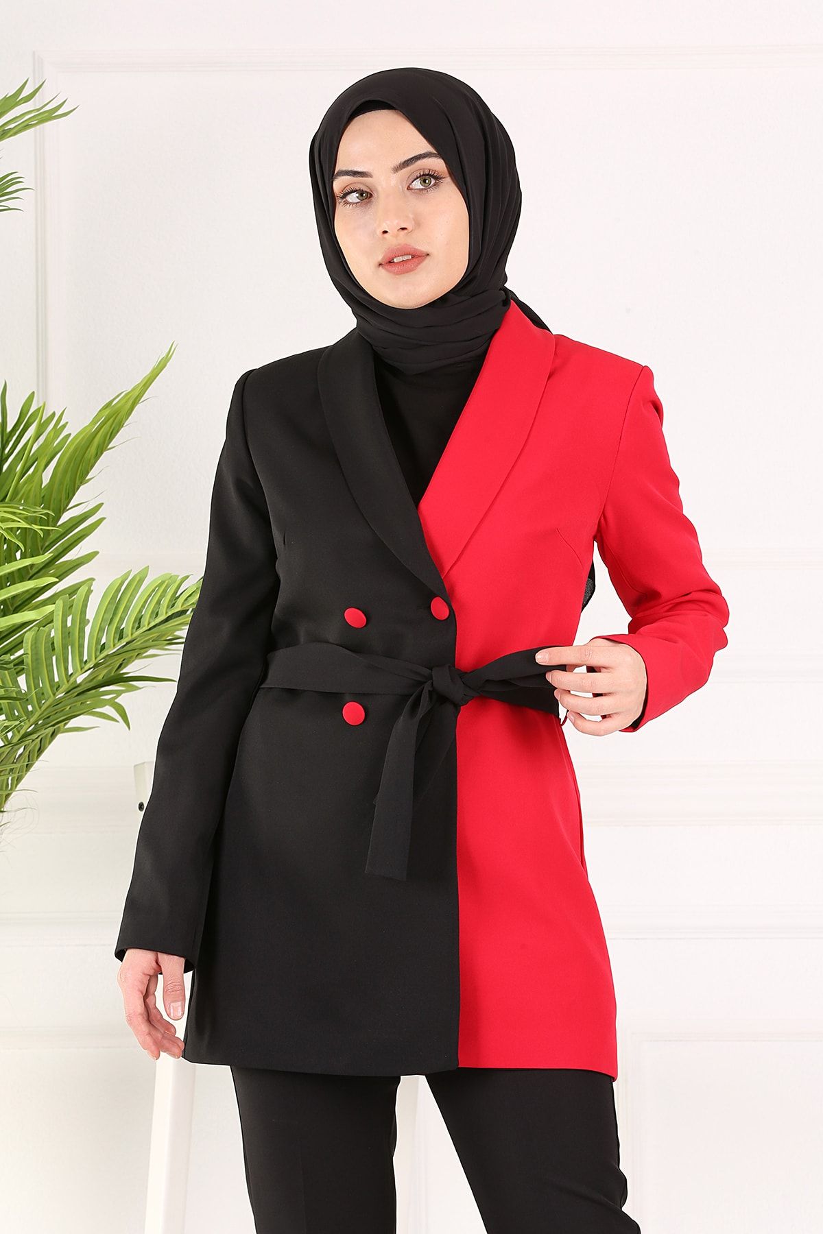 Miezza Kadın Kırmızı Blazer Ceket
