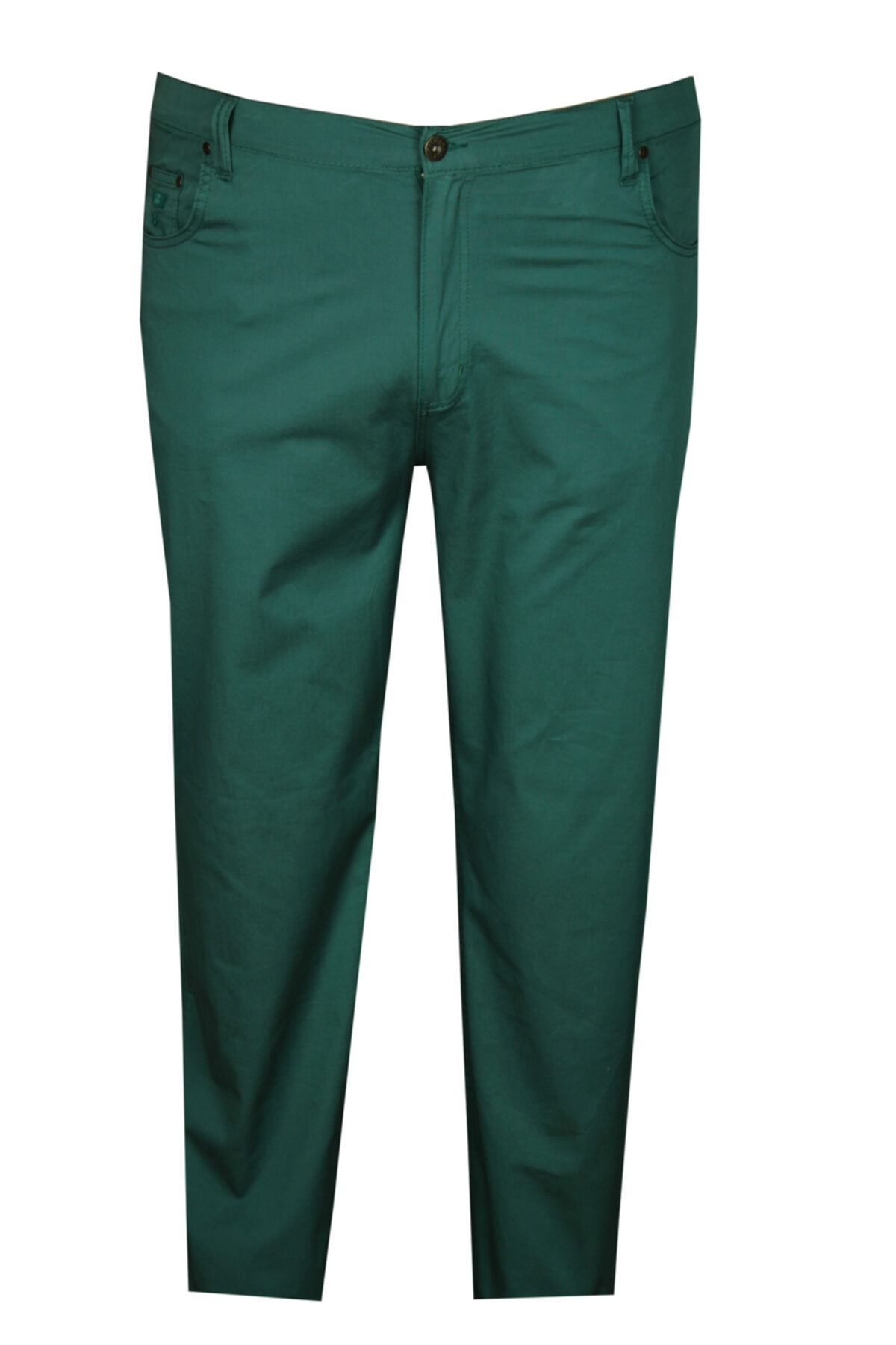 FaLa Jeans Erkek Yeşil Büyük Beden Likralı Keten Pantolon 97147