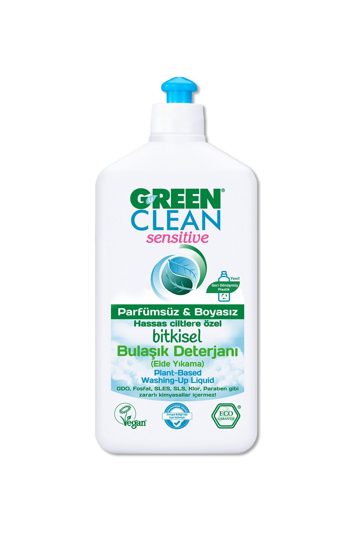 Green Clean Hassas Ve Alerjik Ciltlere Özel Bitkisel Sensitive Bulaşık Deterjanı 500 ml