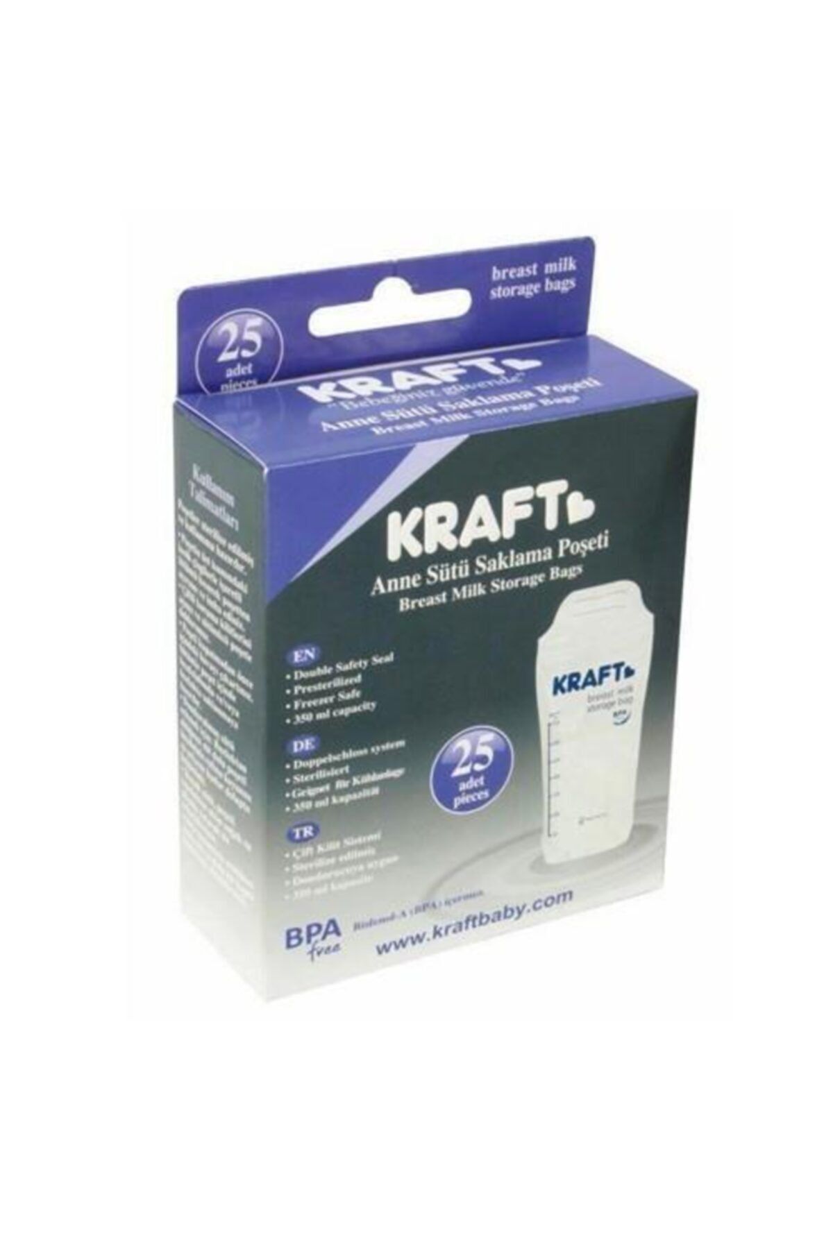 Kraft Beyaz Süt Saklama Poşeti 25 Adet