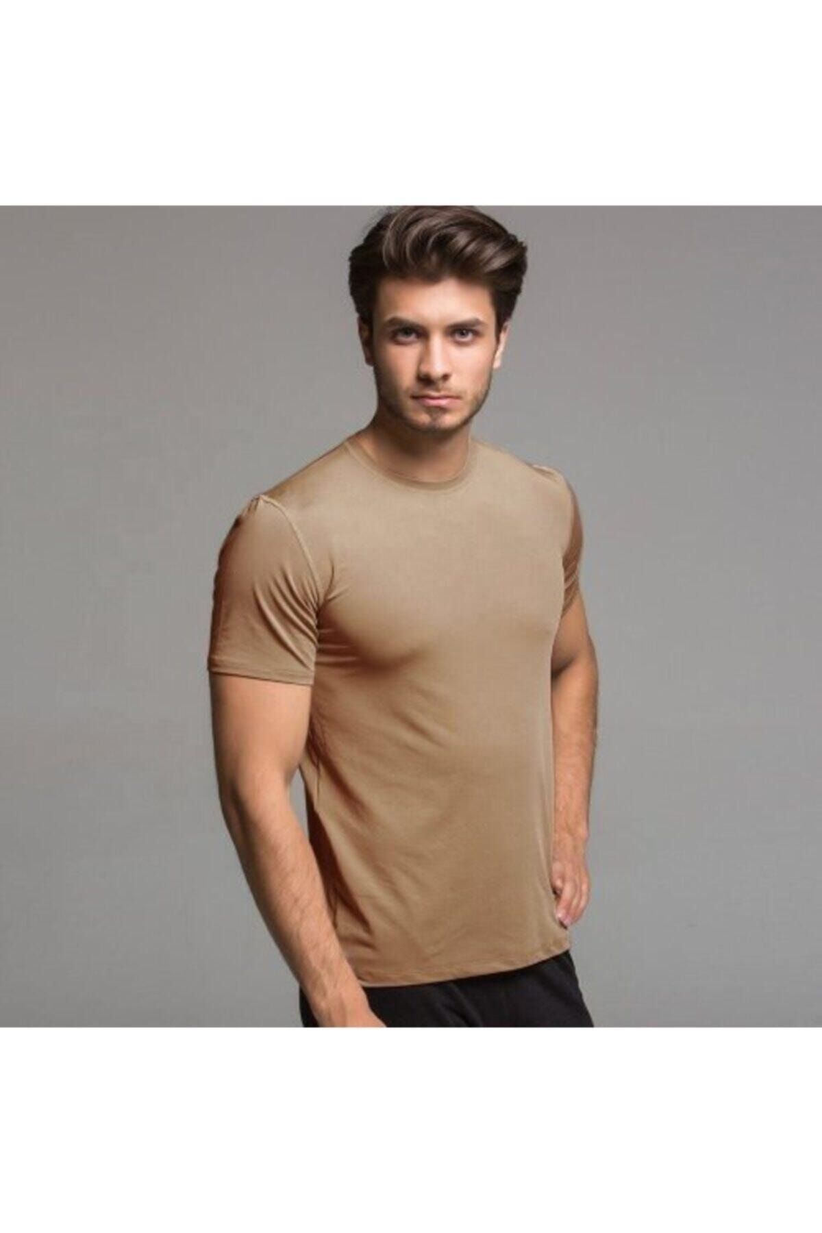 Silyon Askeri Giyim Erkek Bej Termal 4 Mevsim Mikrofiber Likralı Tişört