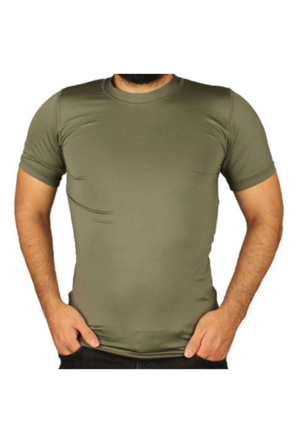 Silyon Askeri Giyim Erkek Haki Termal 4 Mevsim Mikrofiber Likralı Tişört