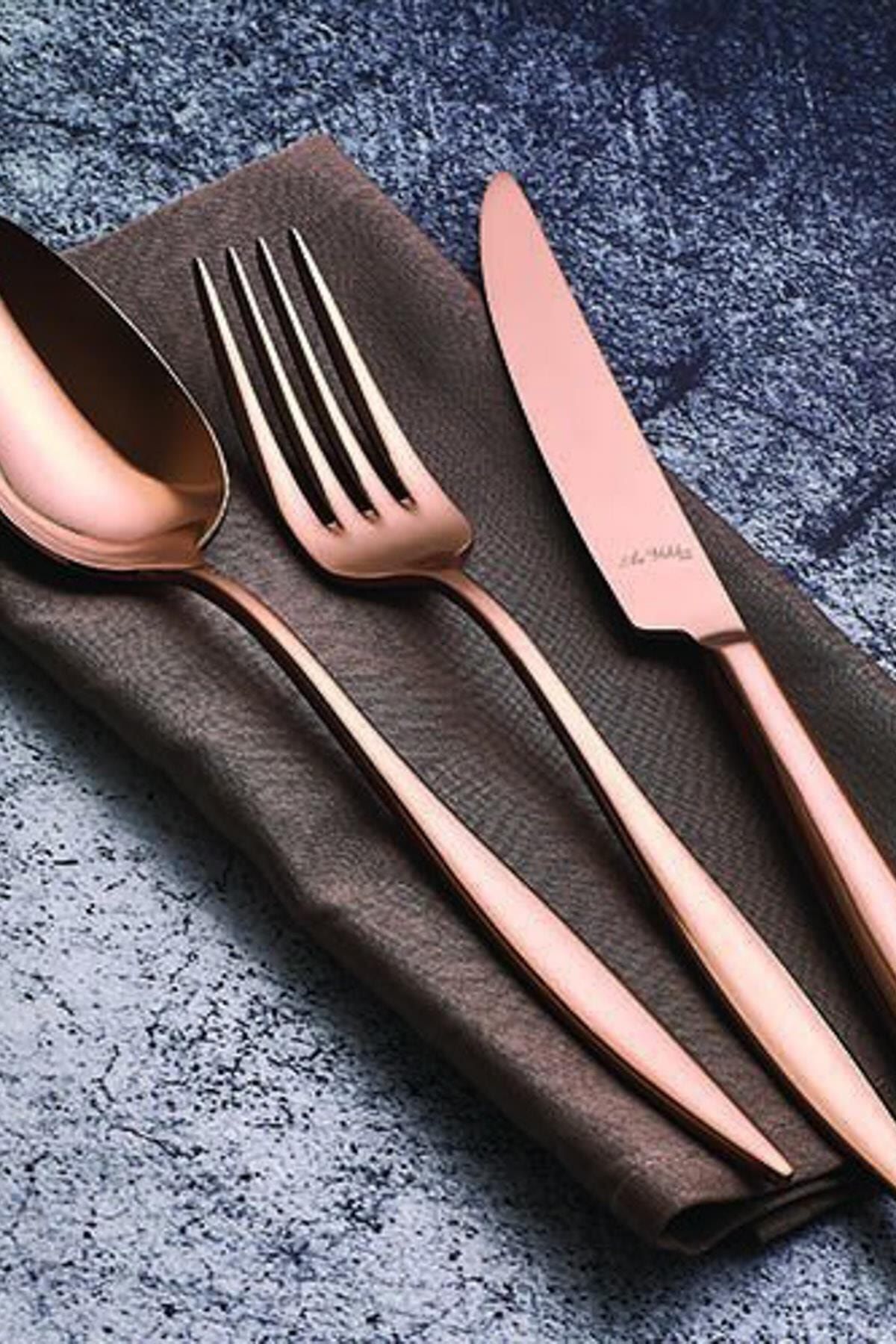 Aryıldız 24 Parça Yemek Takımı Elehant "s" Bronz Pvd