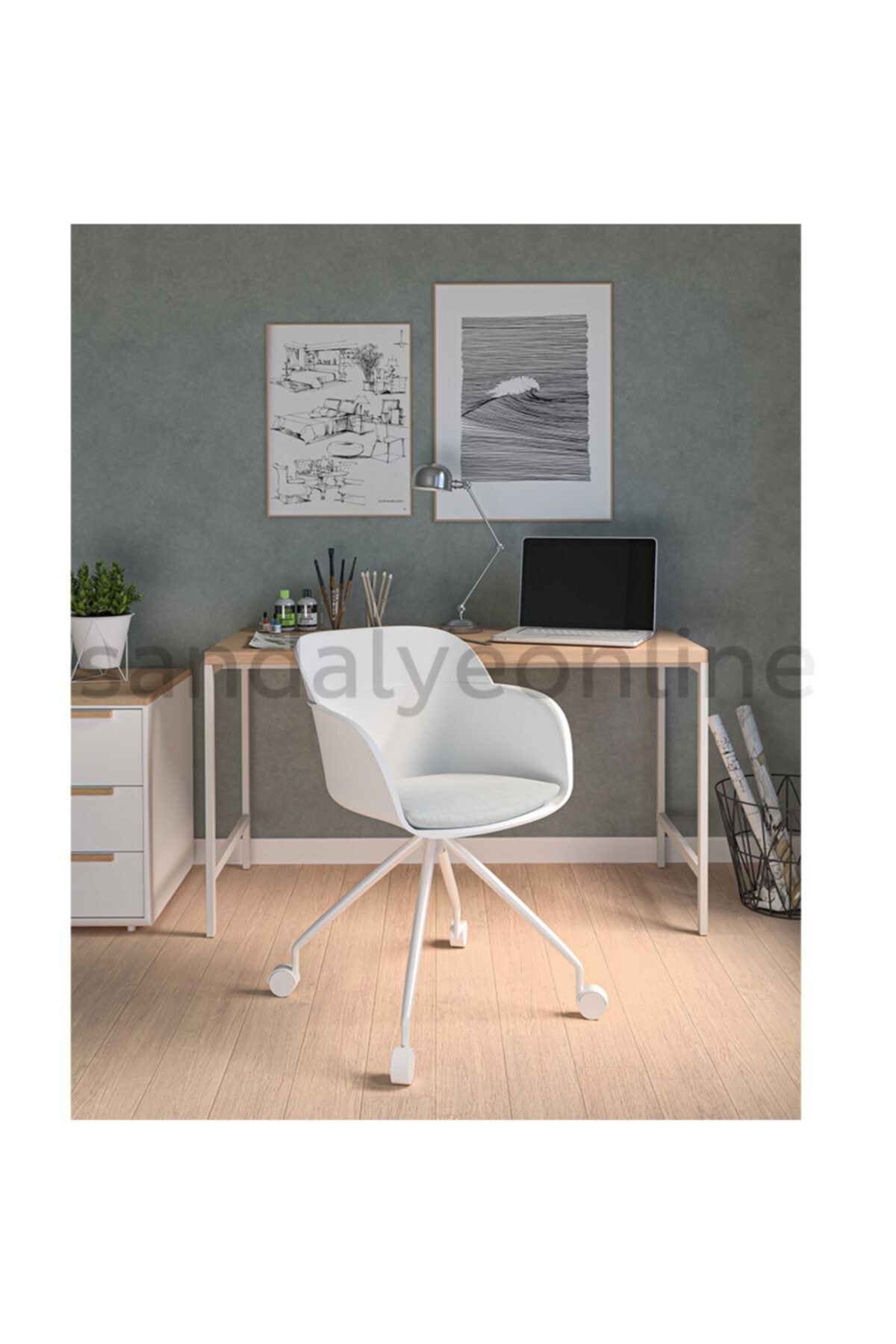 Sandalye Online Shell Ofis Sandalyesi Beyaz