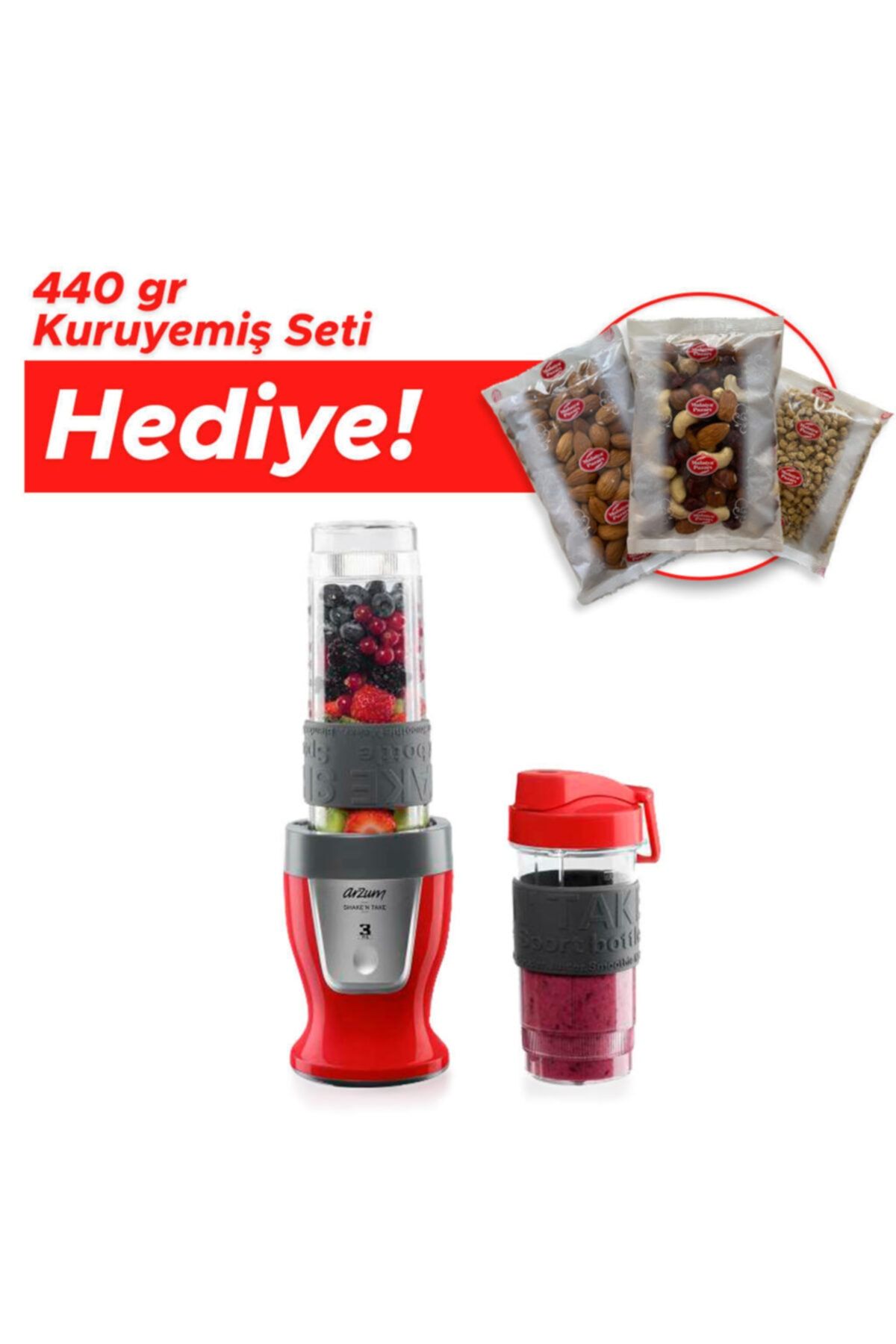 Arzum Kırmızı Shake'n Take Kişisel Blender Ar1032