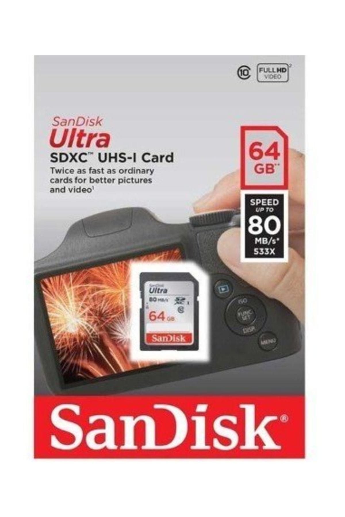 Sandisk Ultra SDHC 80MB/s Class 10 UHS-I Hafıza Kartı  64  GB SDSDUNC-064G-GN6IN