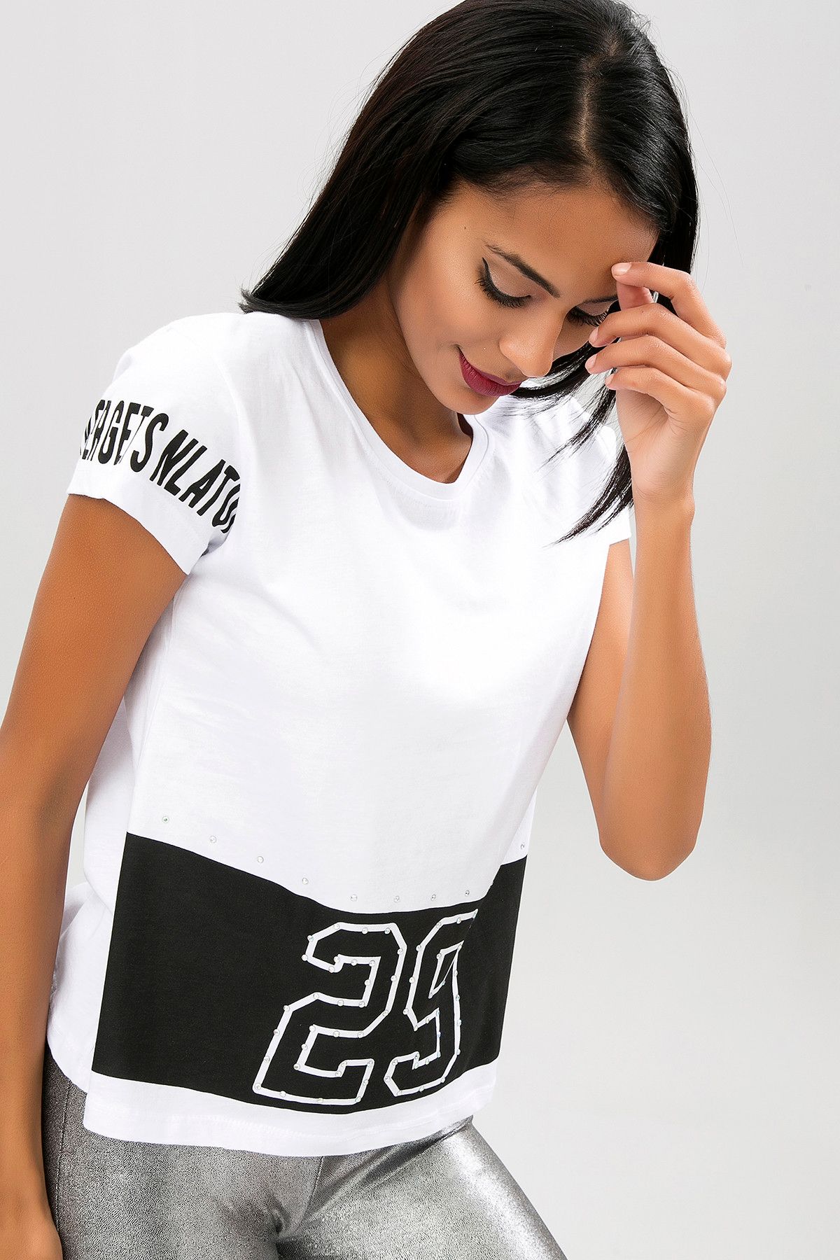 New Laviva Kadın Beyaz T-Shirt 650-6006-1