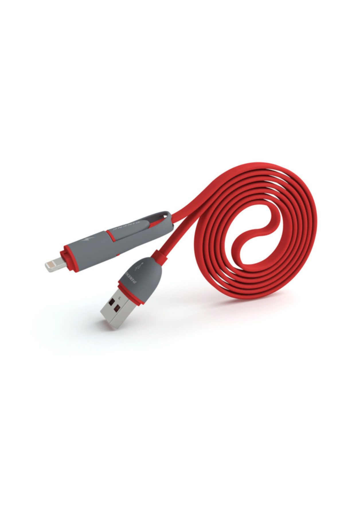 Pineng PN-301 Lightning ve Micro USB Kırmızı Kablo