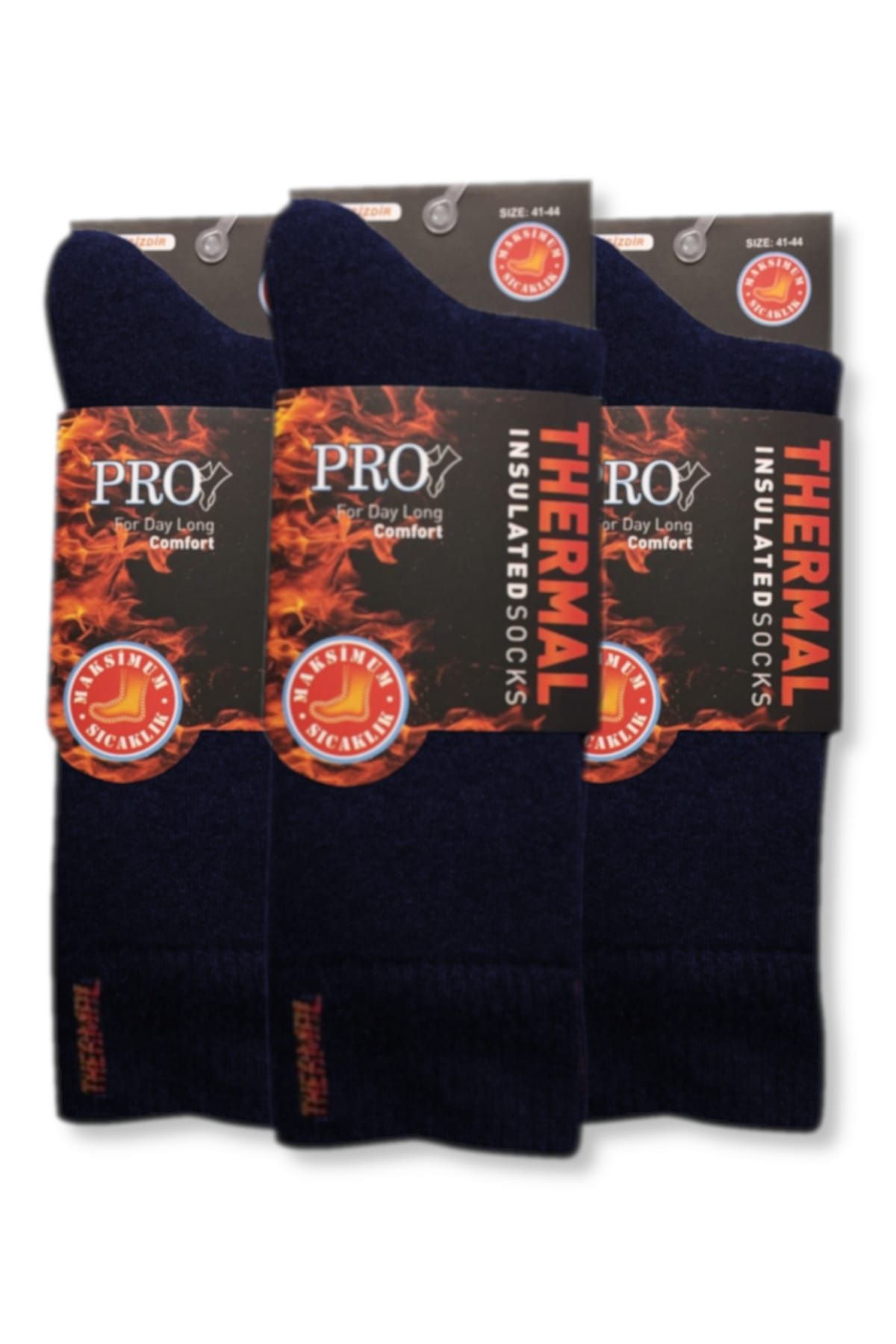 Pro Termal Erkek Lacivert 3 Çift Kalın Kışlık Çorap