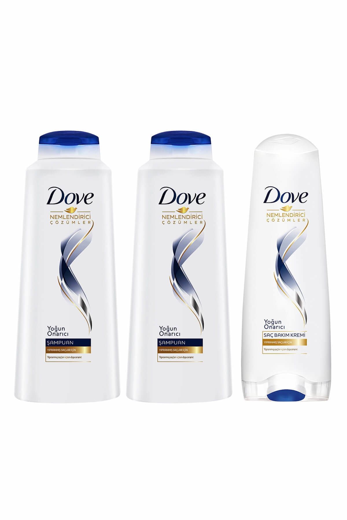 Dove Saç Bakım Şampuan Yoğun Onarıcı 550 ml  x 2 + Saç Kremi 400 ml