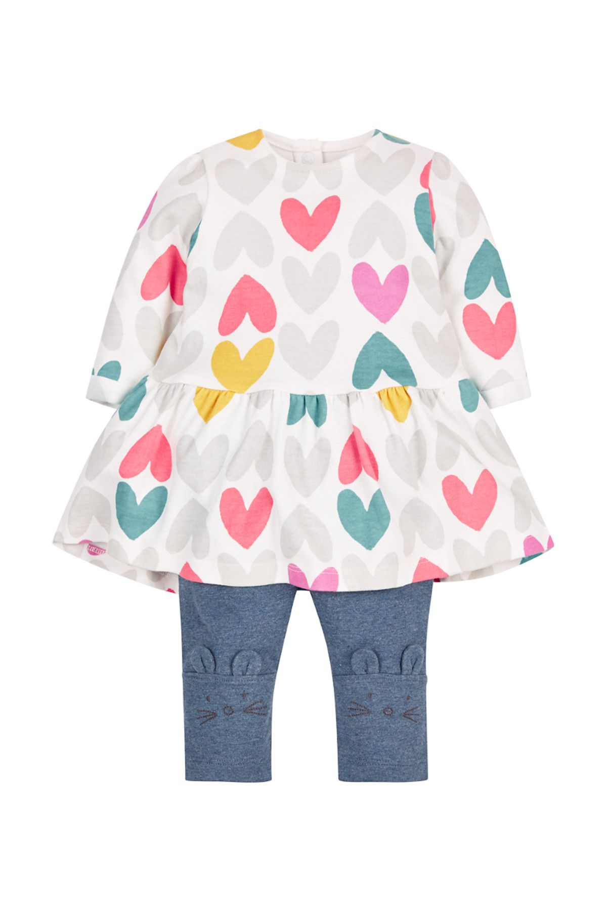 Mothercare Renkli Kız Bebek Elbise Tayt Takım Jf806