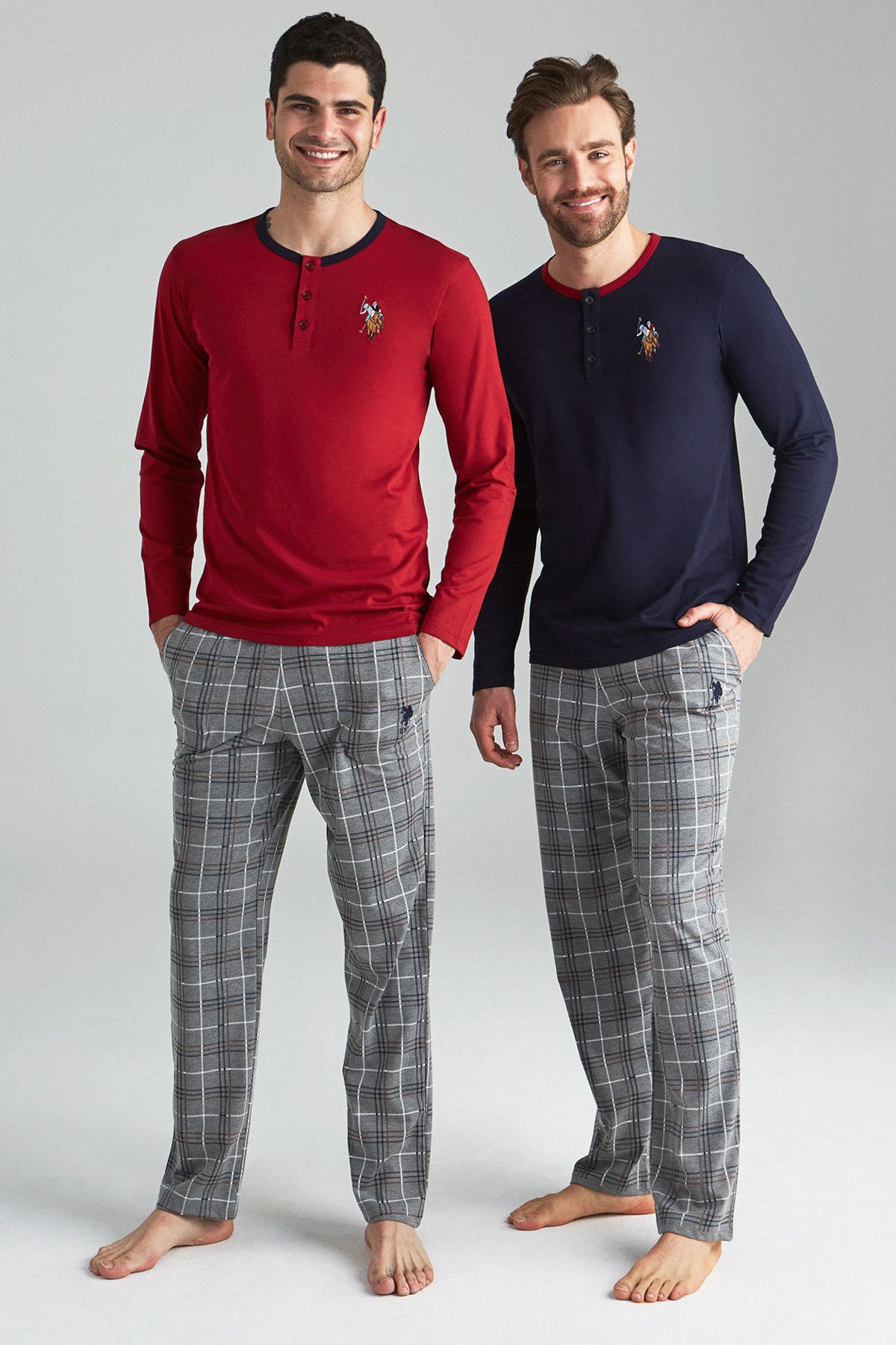 U.S. Polo Assn. Erkek Bordo Patlı Pijama Takımı