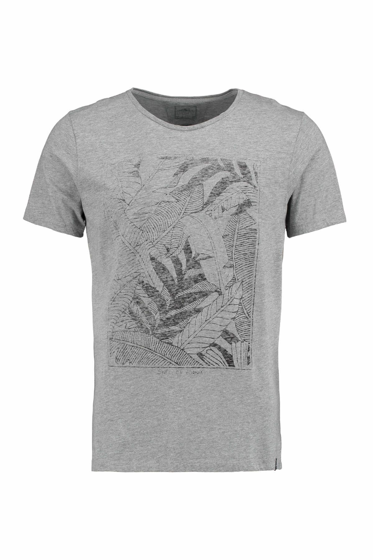 O'Neill Erkek T-Shirt - Palms Erkek Bisiklet Yaka Baskılı Gri Tişört - 602342-8001