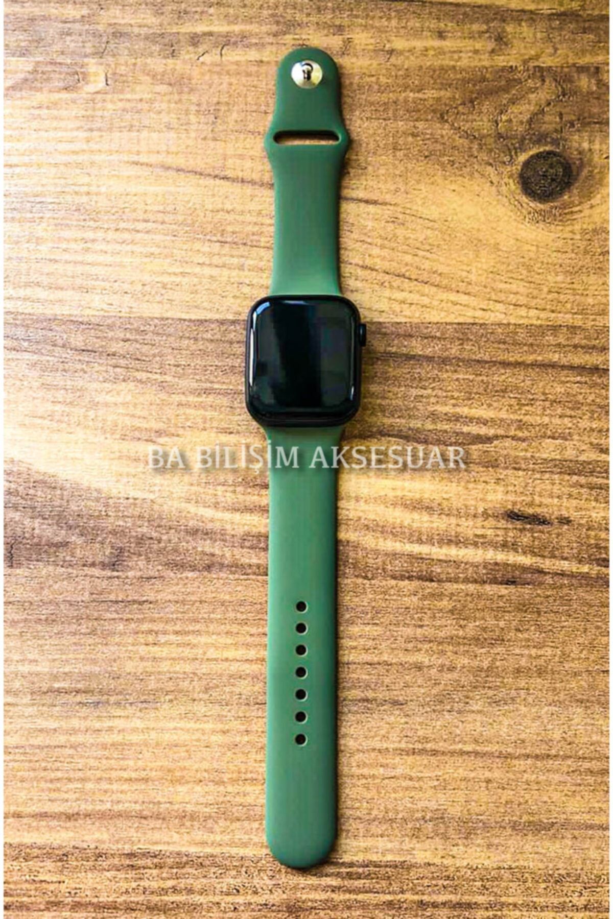 Bilişim Aksesuar Apple Watch 1 2 3 4 5 6 Se 38 - 40 Mm Spor Kordon Silikon Kayış Zeytin Yeşili S/m B