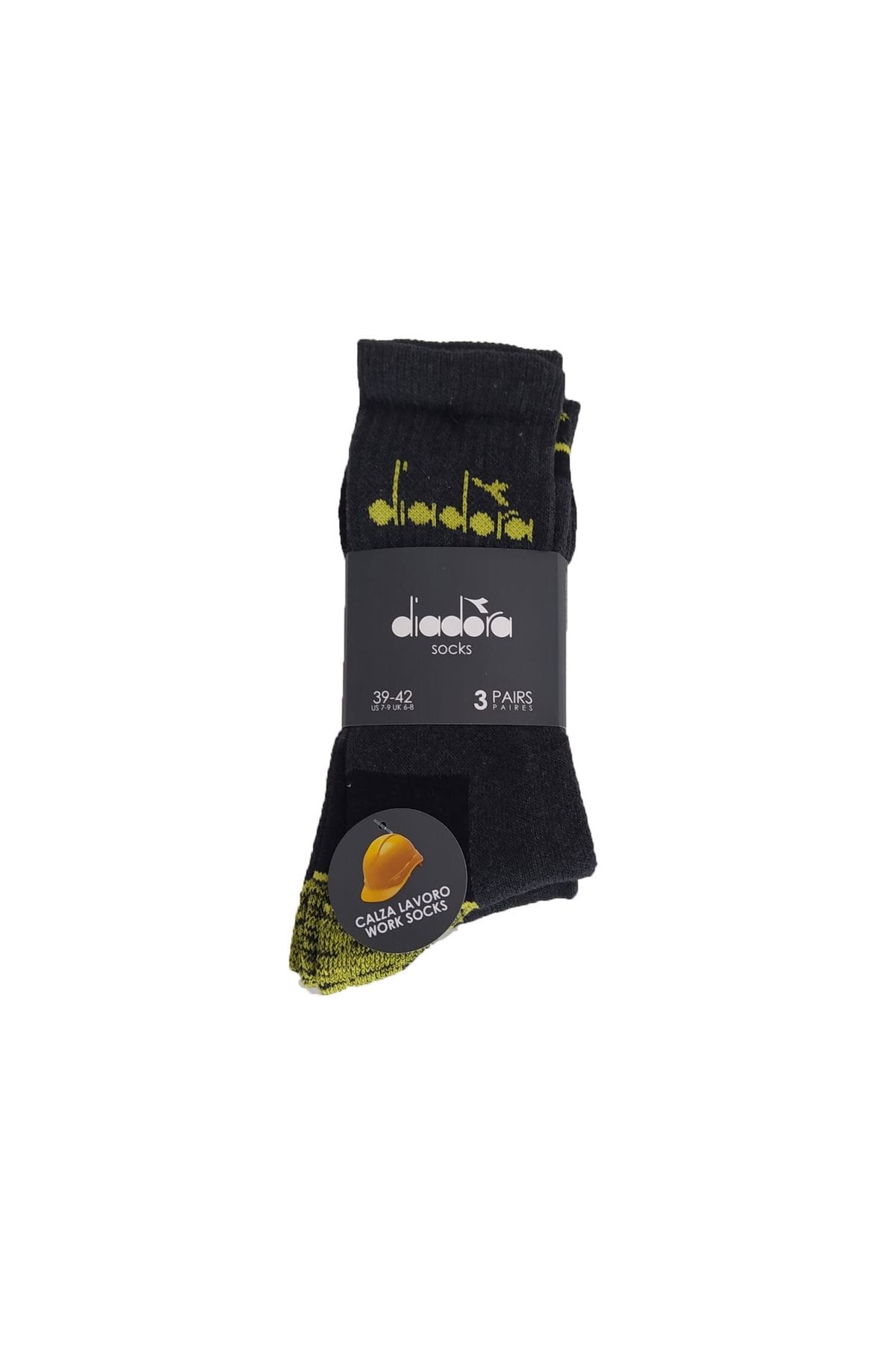 Diadora Prato 3'lü Havlu Çorap Antrasit - Sarı