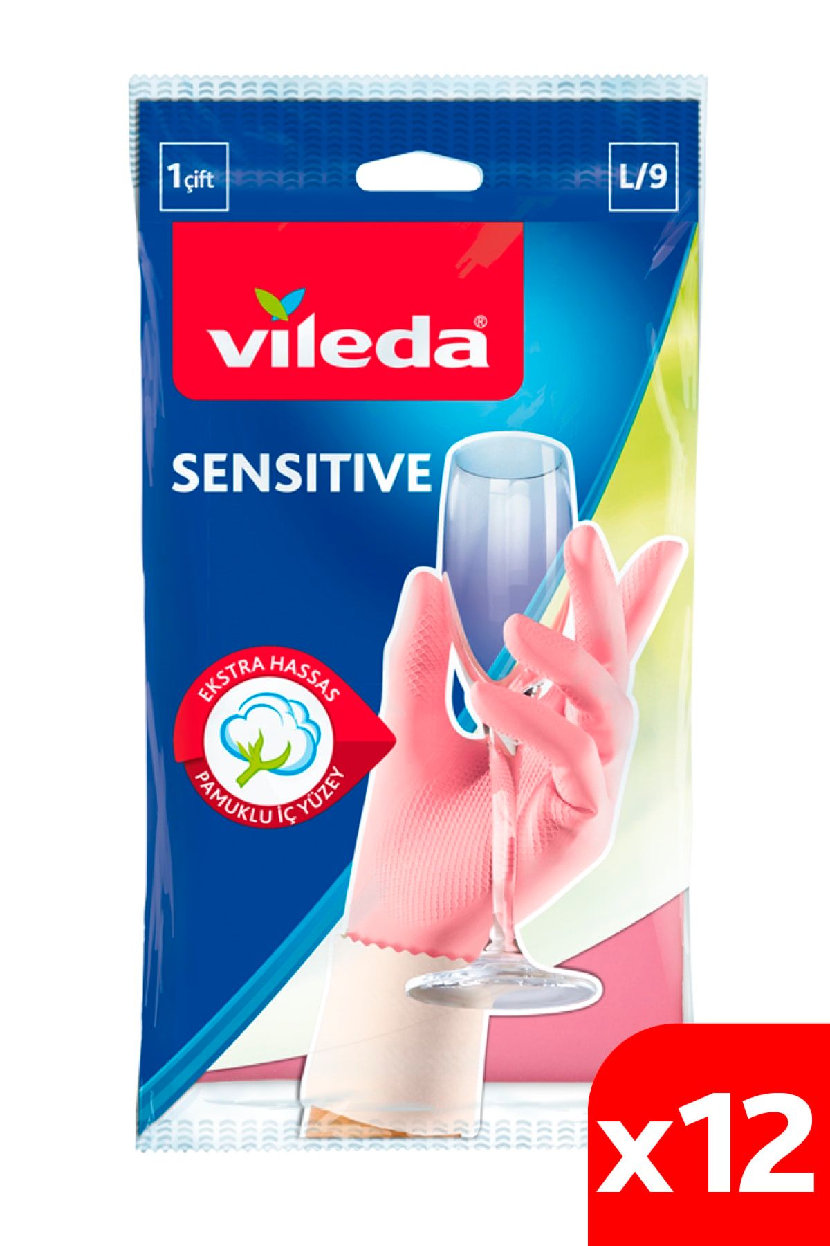 Vileda Sensitive Eldiven No 9 Büyük Boy 12'li Paket