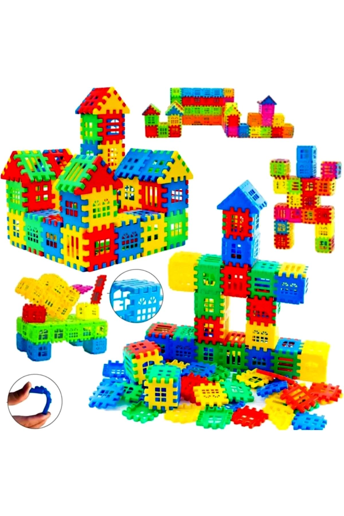 SAZE Oyuncak Puzzle 3d Yapı Tasarım Blokları 64 Parça Eğitici Zeka Geliştirici Set 64 Parça Puzzle