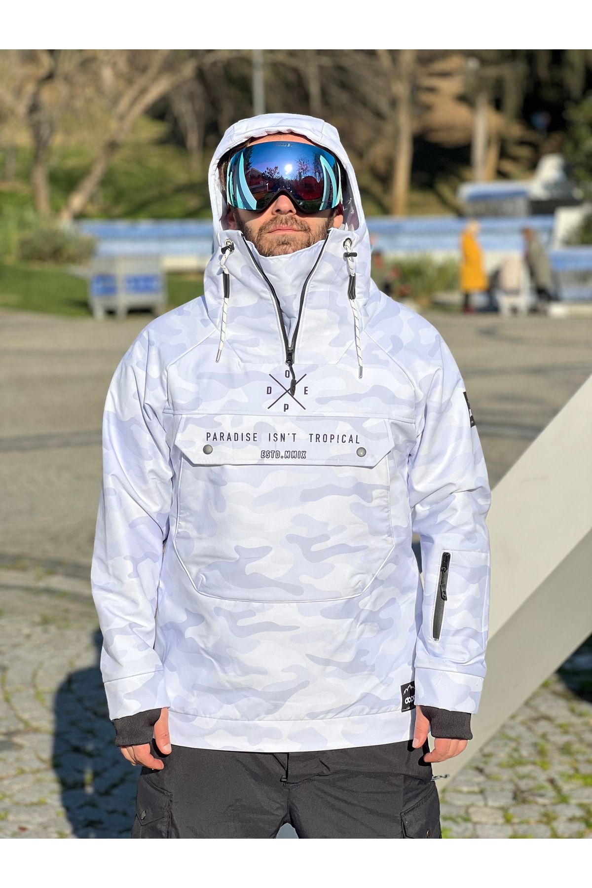 GOFACE Dope Snowboard Ve Kayak Montu Hoodie Jacket 10k Su Geçirmez Isı Yalıtımlı Softshell Polarlı
