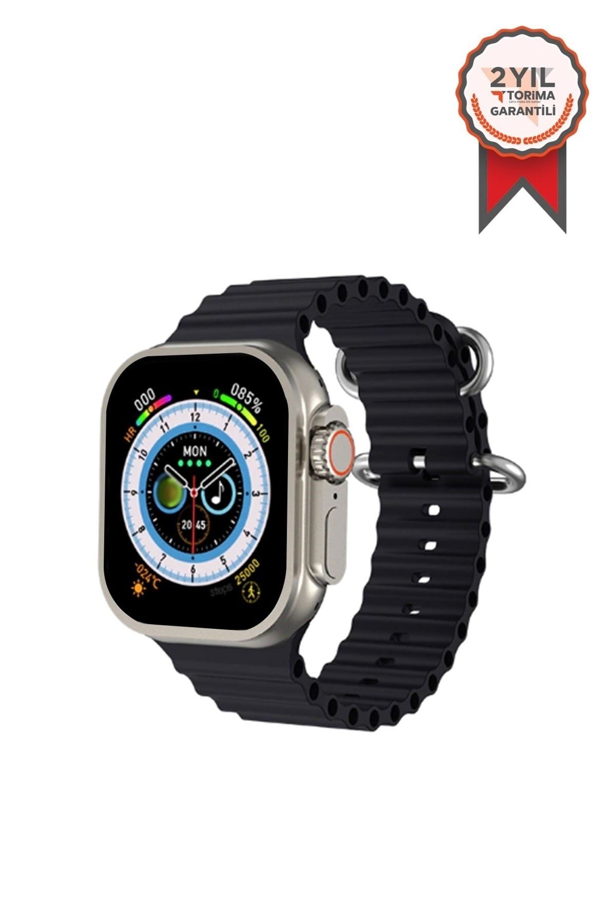 MOONSHOP Gs8+ Watch 8 Ultra 49mm Türkçe Siri Nfc Gps Özellikli Smart Watch Akıllı Saat 2.02 Inc Siyah
