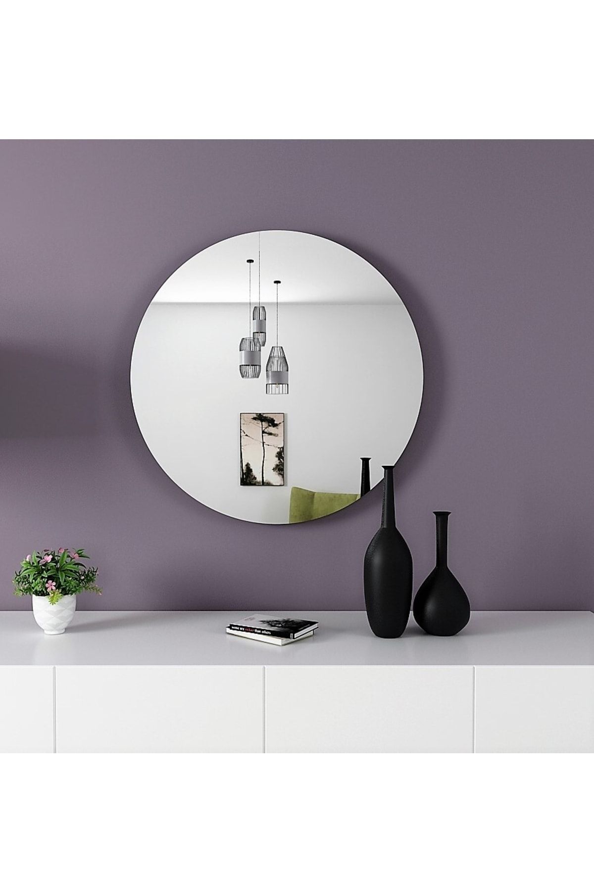 FLORADESİGN Ayna/ Dekoratif Ayna / Banyo Aynası / Yuvarlak Ayna/ Duvar Aynası /flora Verona