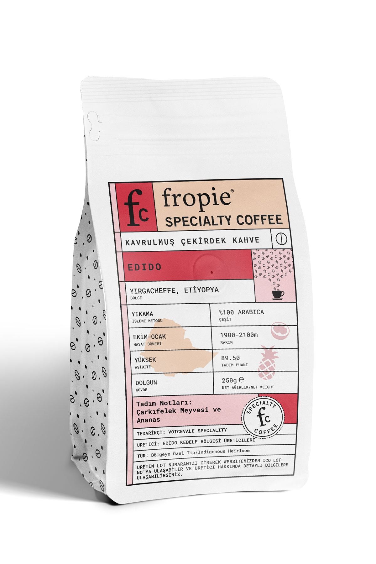 FROPİE Nitelikli Kahve Etiyopya - Çekirdek 250 gr