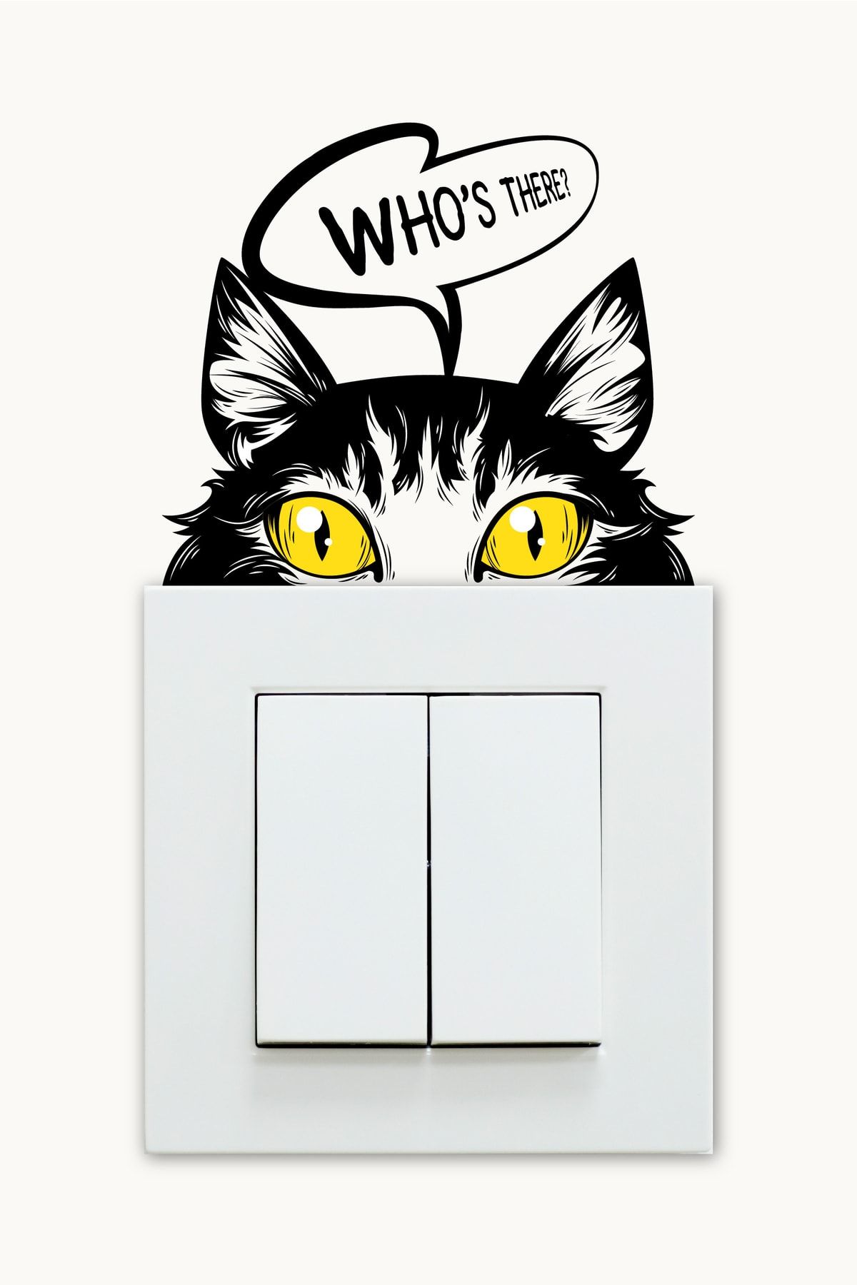 NeoPrint Meraklı Kedi Oda Priz Sticker Duvar Anahtar Çerçeve Süsü