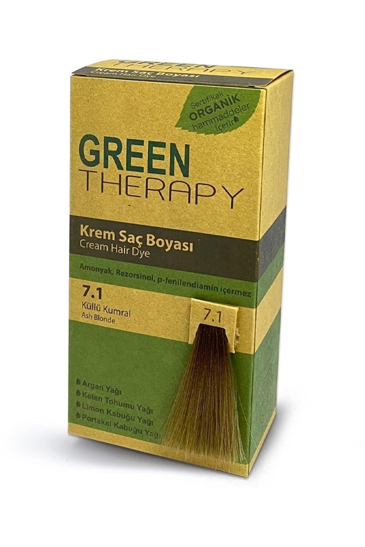 Green Therapy Krem Saç Boyası Argan Yağlı No:7.1 Küllü Kumral ,,natural1129