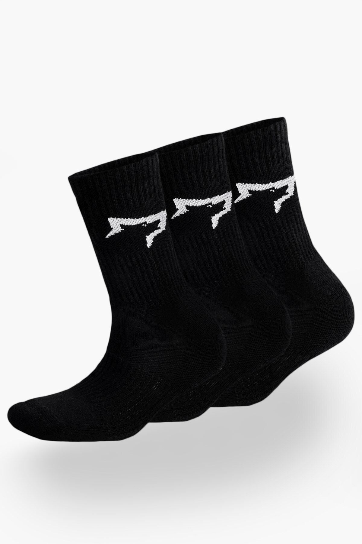 Gymwolves Atlatik Spor Çorap | 3 Lü Paket | Siyah | Unisex Çorap | Sock |