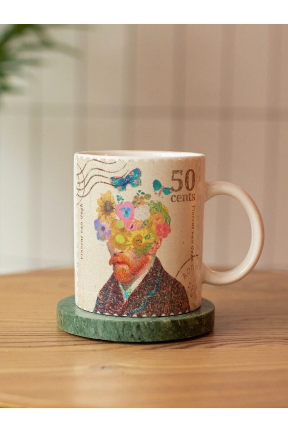 Eylül Design Van Gogh Temalı Özel Tasarım Çift Taraf Baskılı Kupa Bardak-çay Kahve Bardağı Hediye