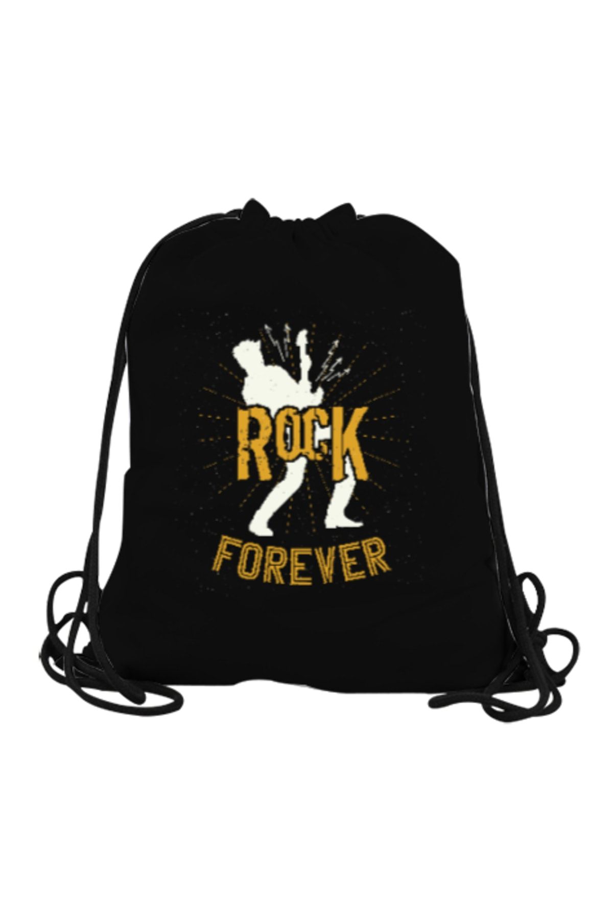 Tisho Rock Forever Siyah Büzgülü Spor Çanta