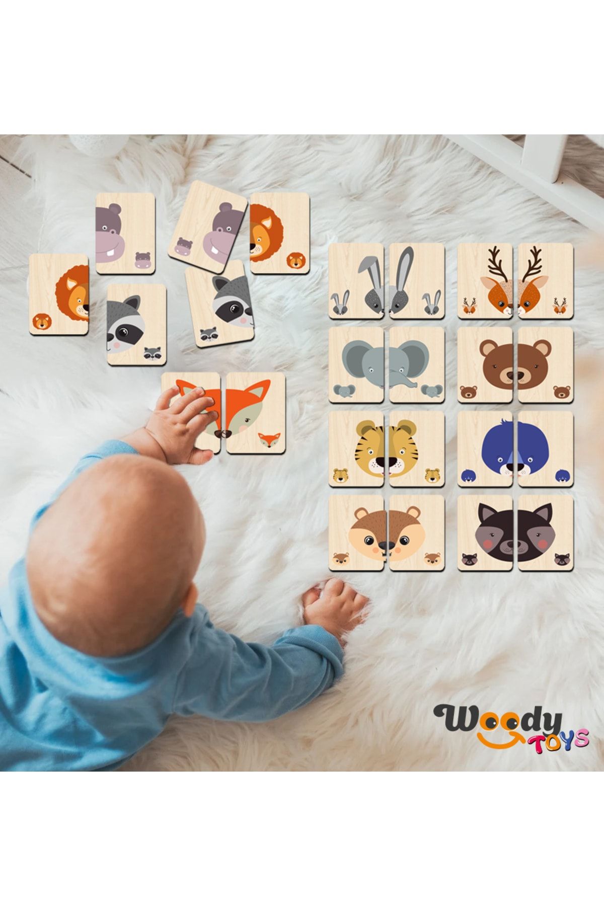 woody toys Sevimli Hayvanlar Zeka Kartları Eşleştirme Oyunu Hafıza Kartı Ahşap Eğitici Puzzle Oyuncak