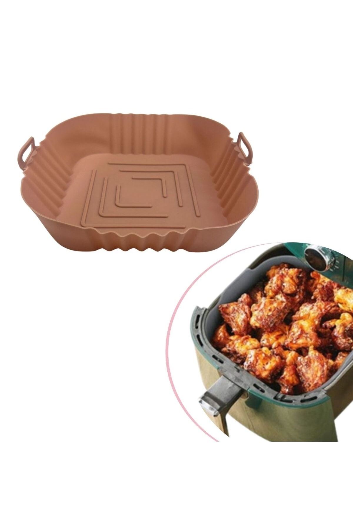 Buffer ® Renkli Isıya Dayanıklı Yıkanılabilir Silikon -airfryer Kare Model Pişirme Matı 20 Cm