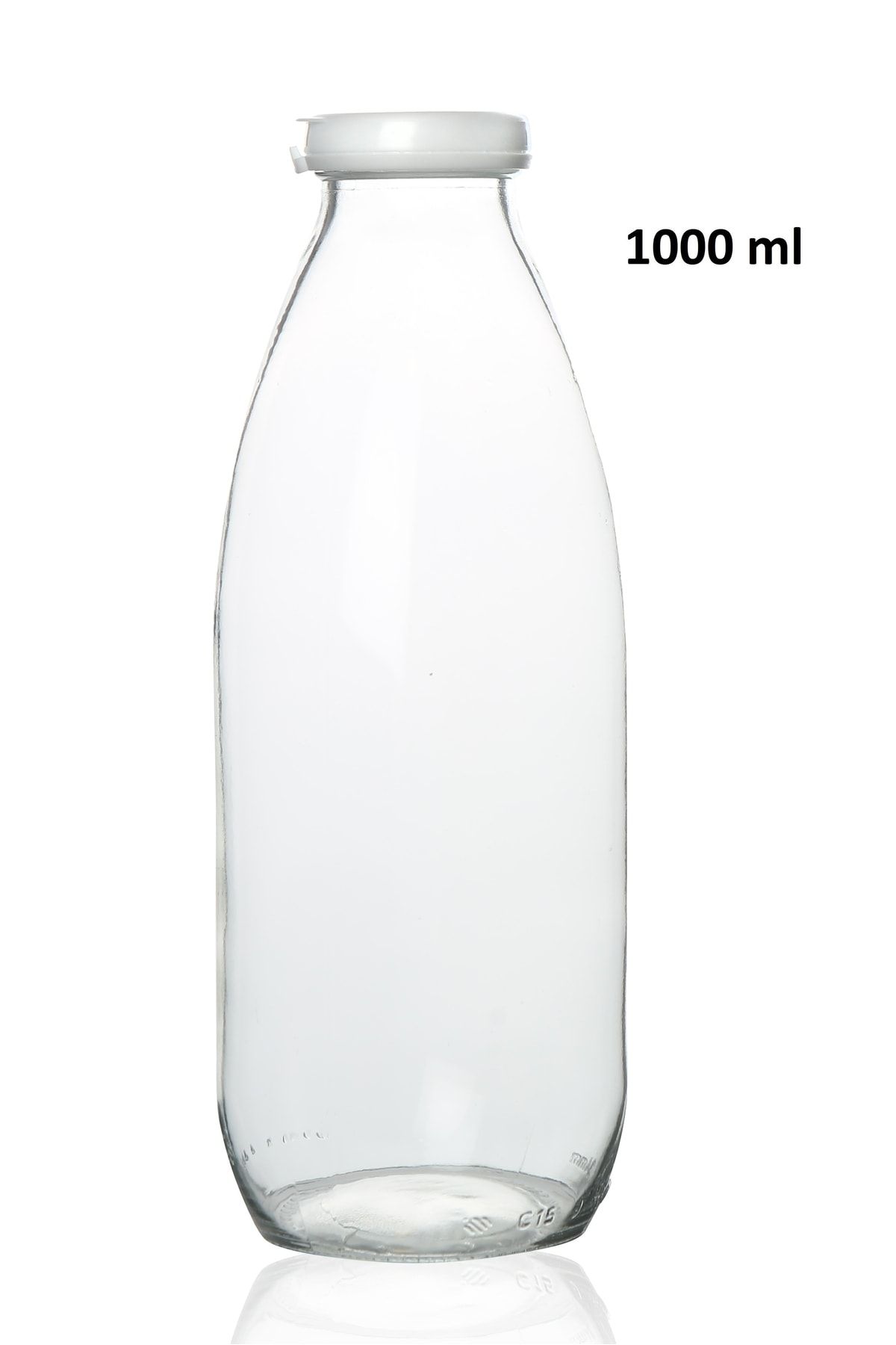 Milea Sızdırmaz Kapaklı Şeffaf Cam Süt Ayran Limonata Meşrubat Şişesi 1000 Ml