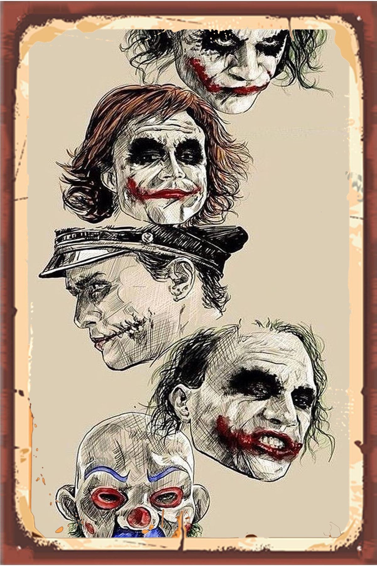 hediyeniburadabul Joker Retro Ahşap Duvar Poster 20x30